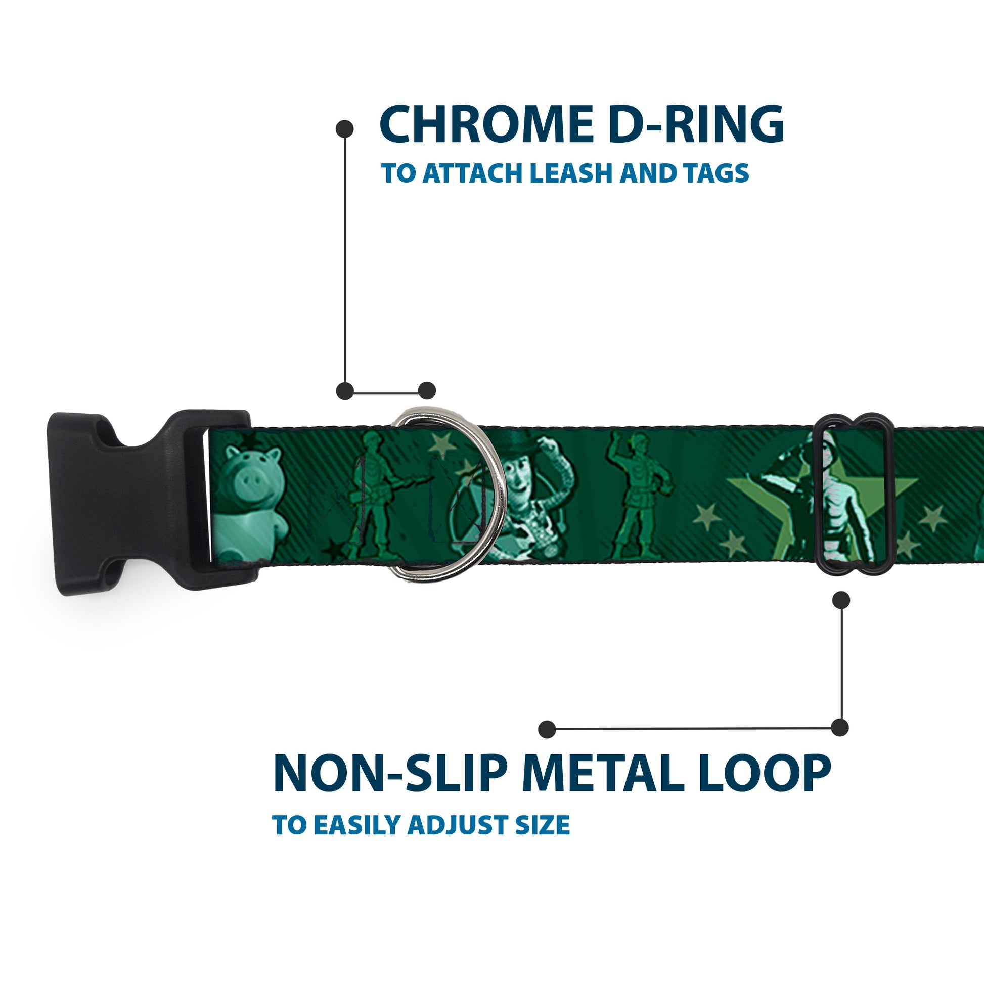 Plastic Clip Collar - Woody & Friends KEEP CALM & REACH FOR THE SKY Blues Plastic Clip Collars Disney