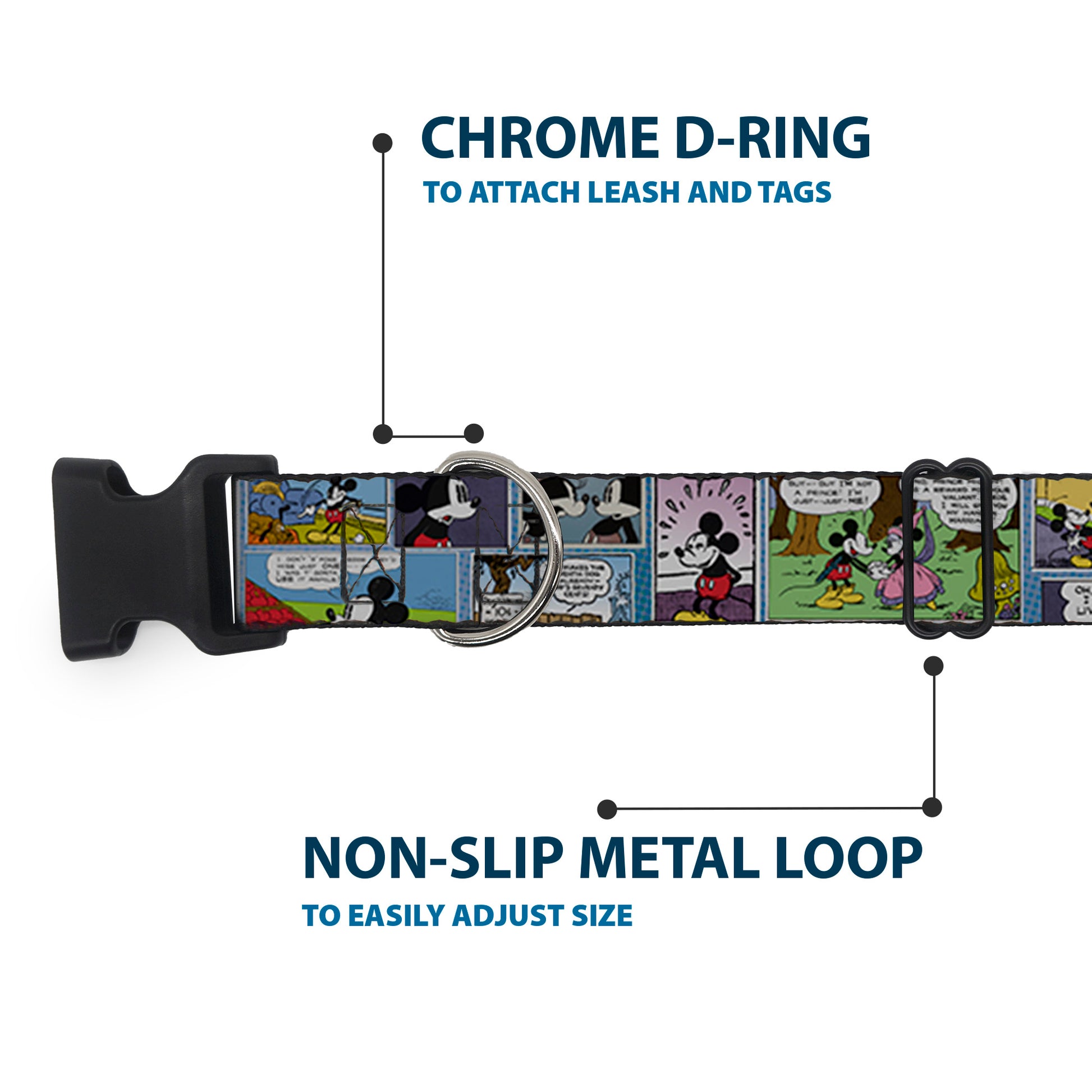 Plastic Clip Collar - Mickey & Minnie Comic Strip Plastic Clip Collars Disney