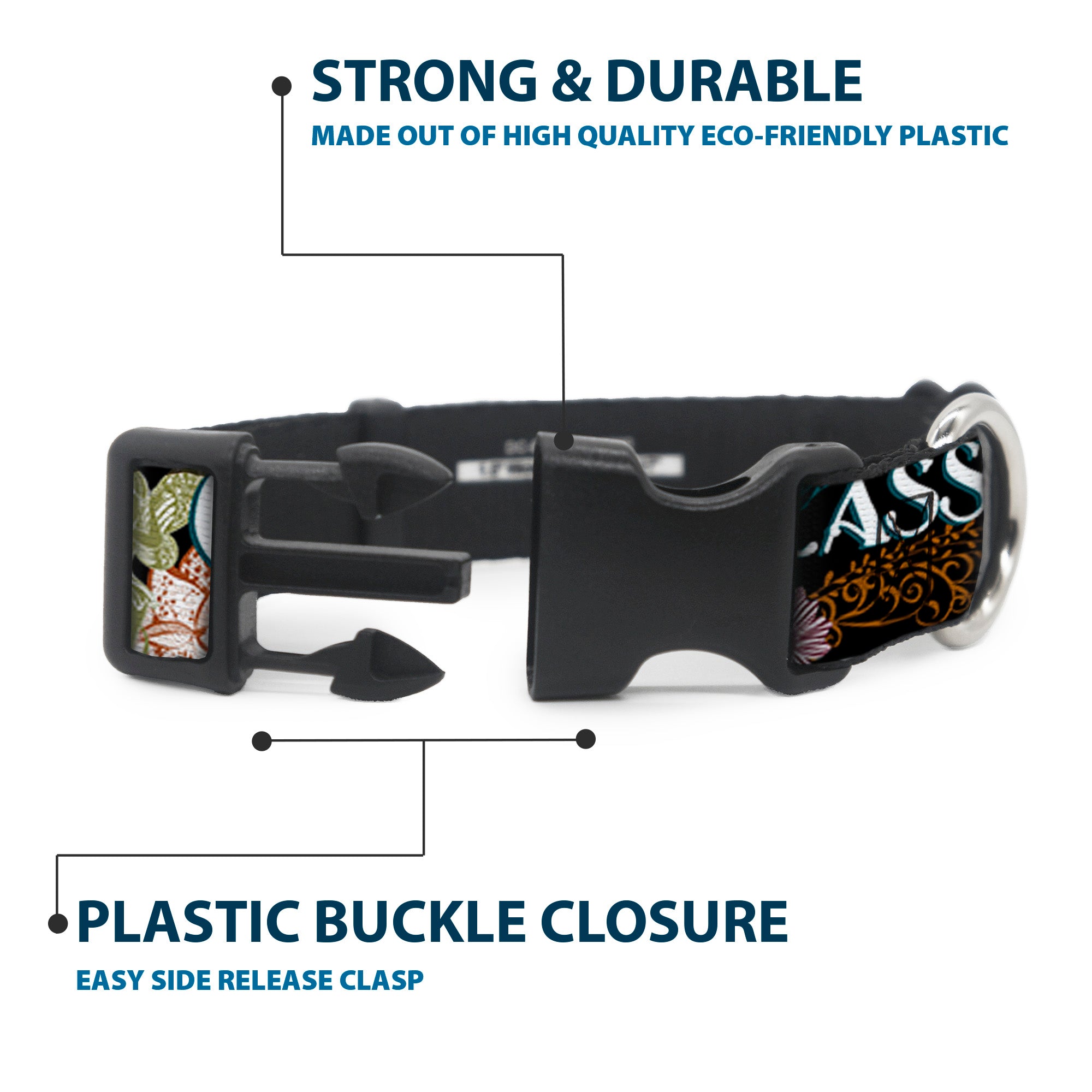 Plastic Clip Collar - Tinker Bell Floral Collage CLASSY AND SASSY Plastic Clip Collars Disney