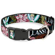 Plastic Clip Collar - Tinker Bell Floral Collage CLASSY AND SASSY Plastic Clip Collars Disney