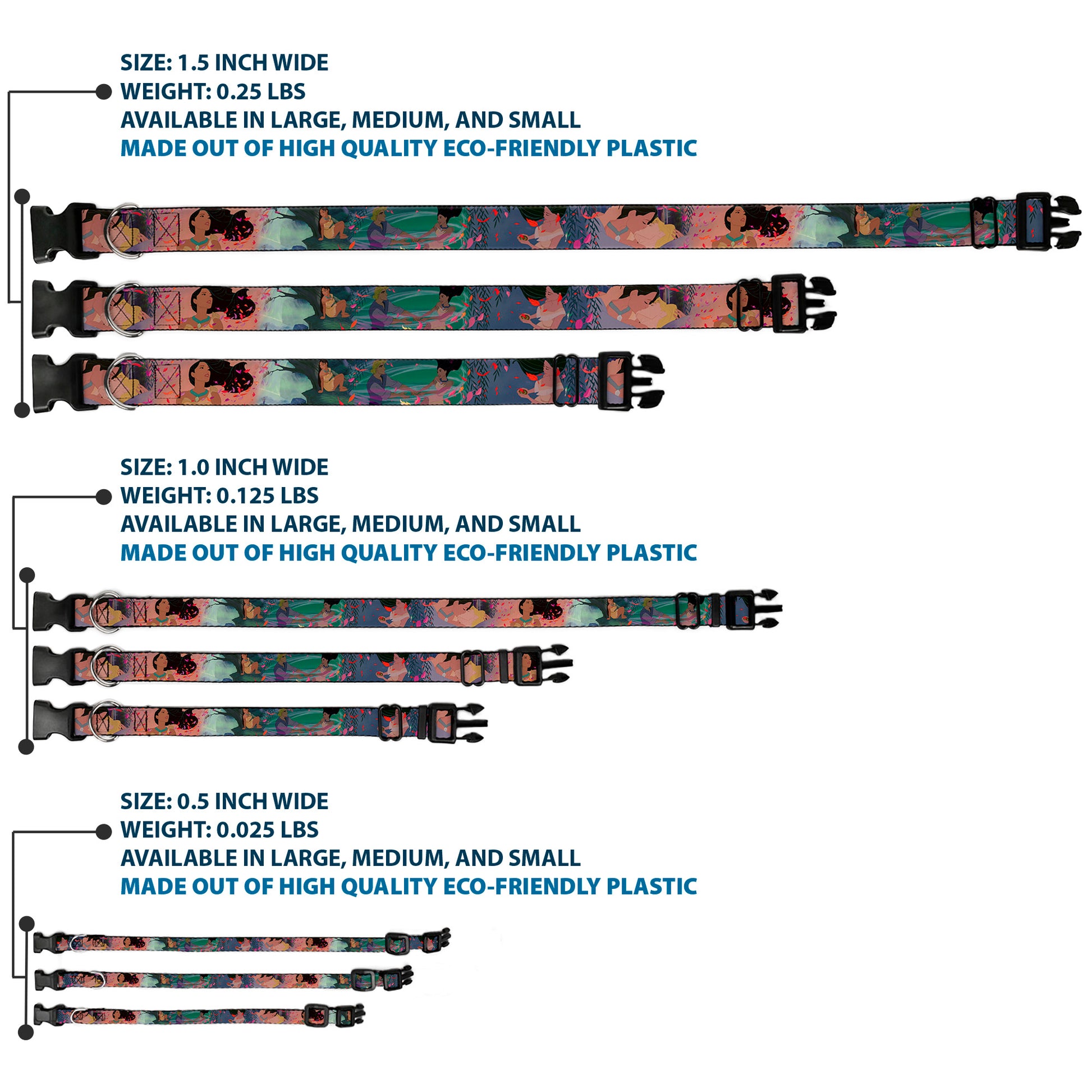 Plastic Clip Collar - Pocahontas & John Smith Scenes Plastic Clip Collars Disney