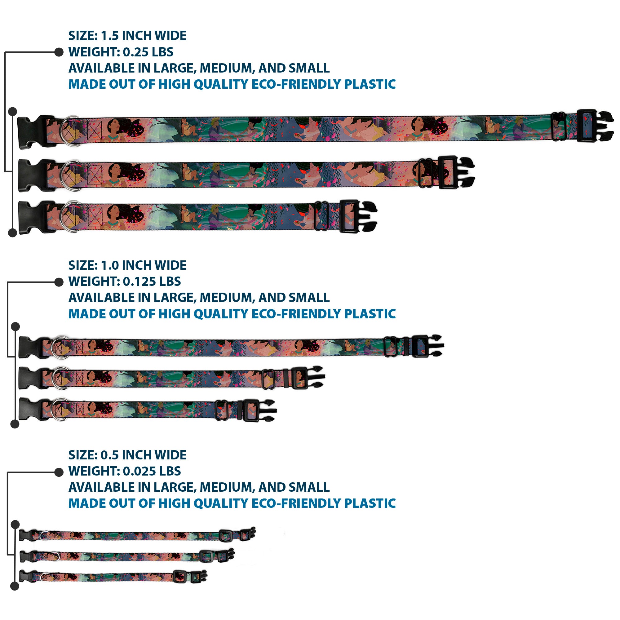 Plastic Clip Collar - Pocahontas & John Smith Scenes Plastic Clip Collars Disney