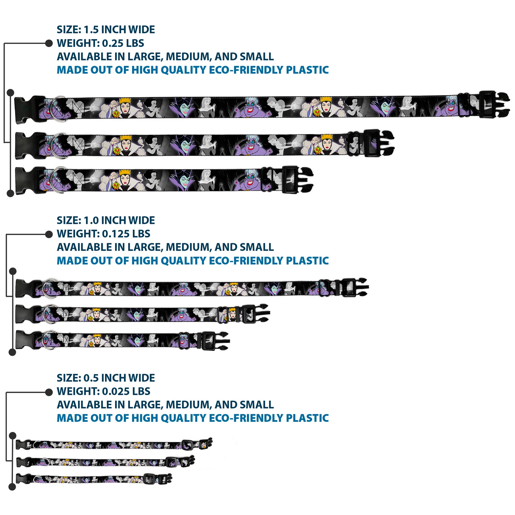 Plastic Clip Collar - Villains Hexing Princess' Scenes Color/Black/White Plastic Clip Collars Disney
