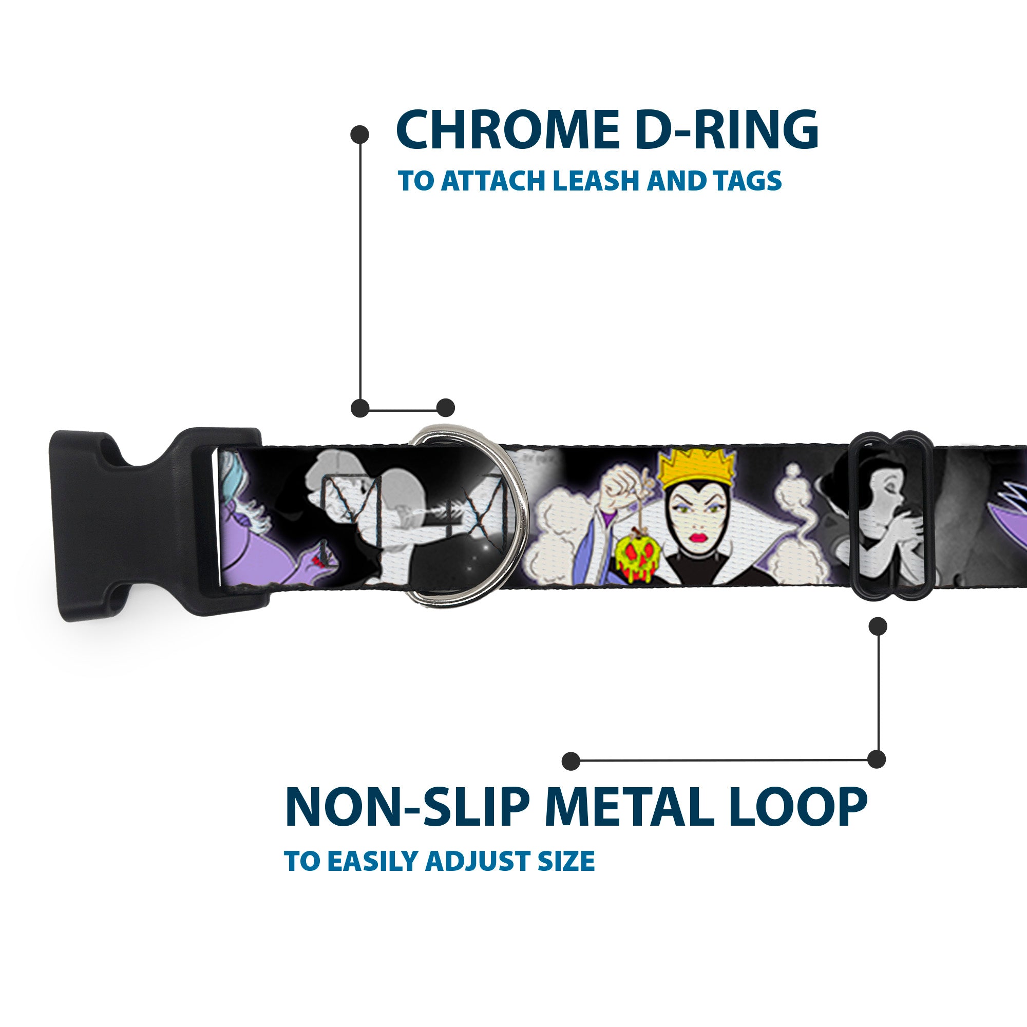 Plastic Clip Collar - Villains Hexing Princess' Scenes Color/Black/White Plastic Clip Collars Disney