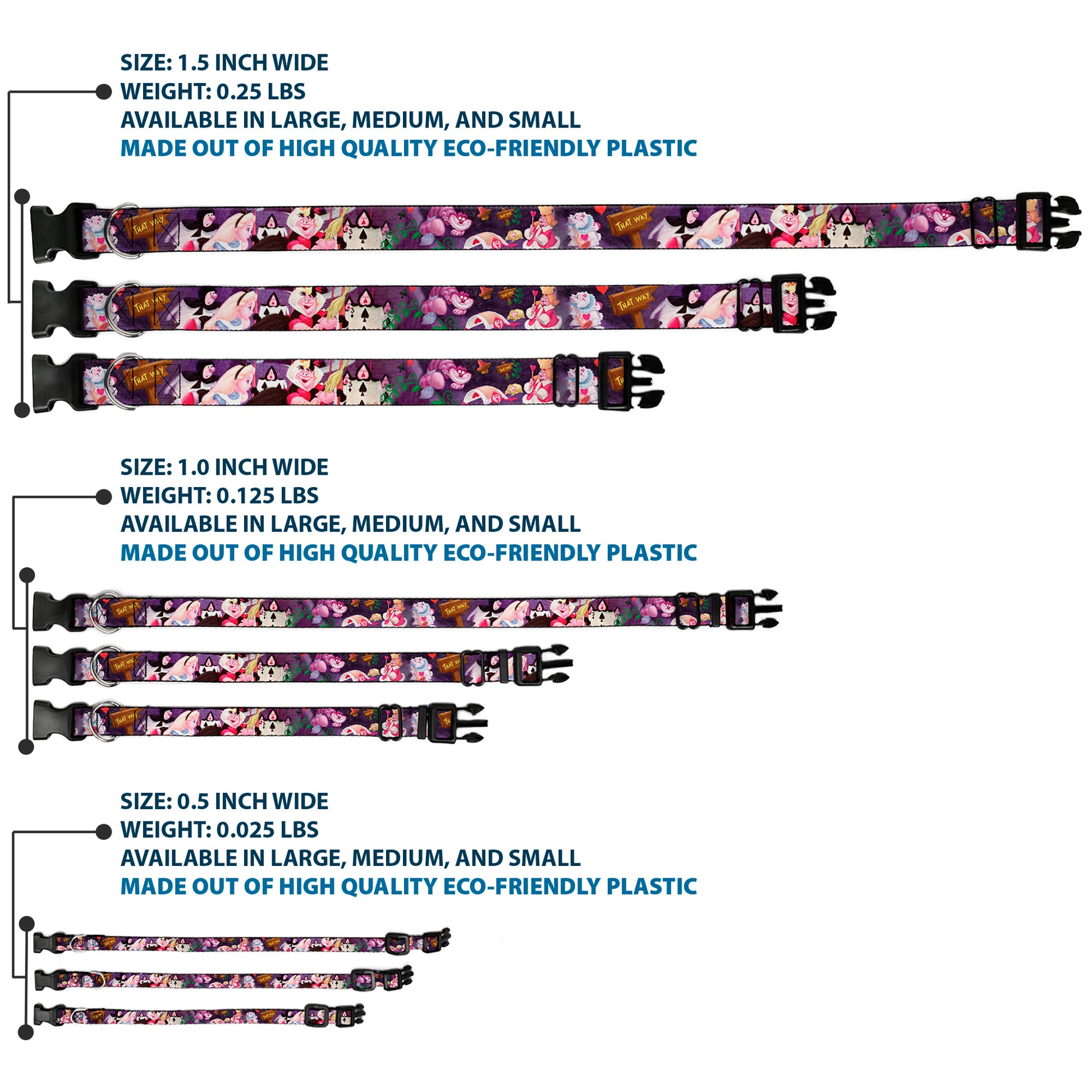 Plastic Clip Collar - Alice & the Queen of Hearts Scenes Plastic Clip Collars Disney