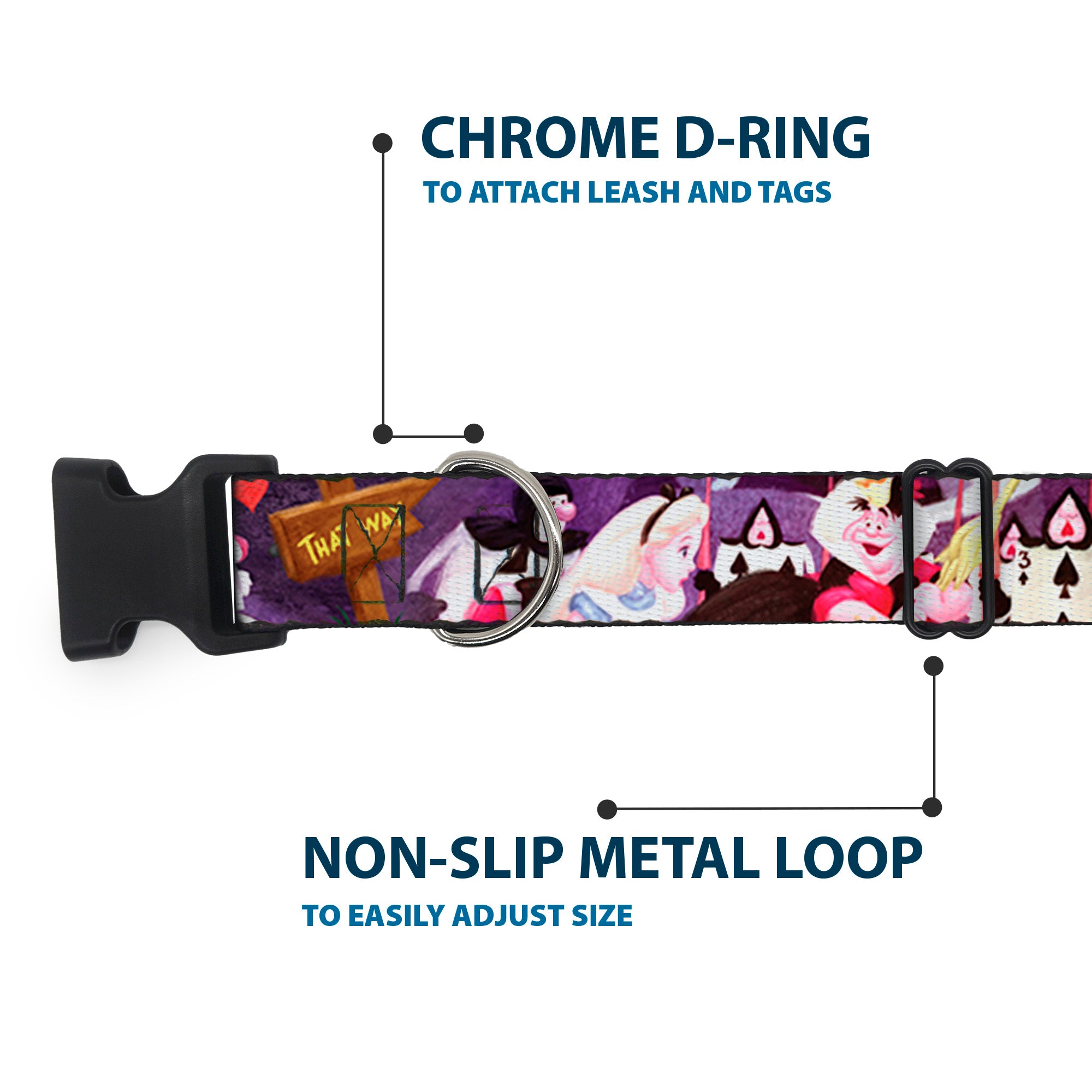 Plastic Clip Collar - Alice & the Queen of Hearts Scenes Plastic Clip Collars Disney