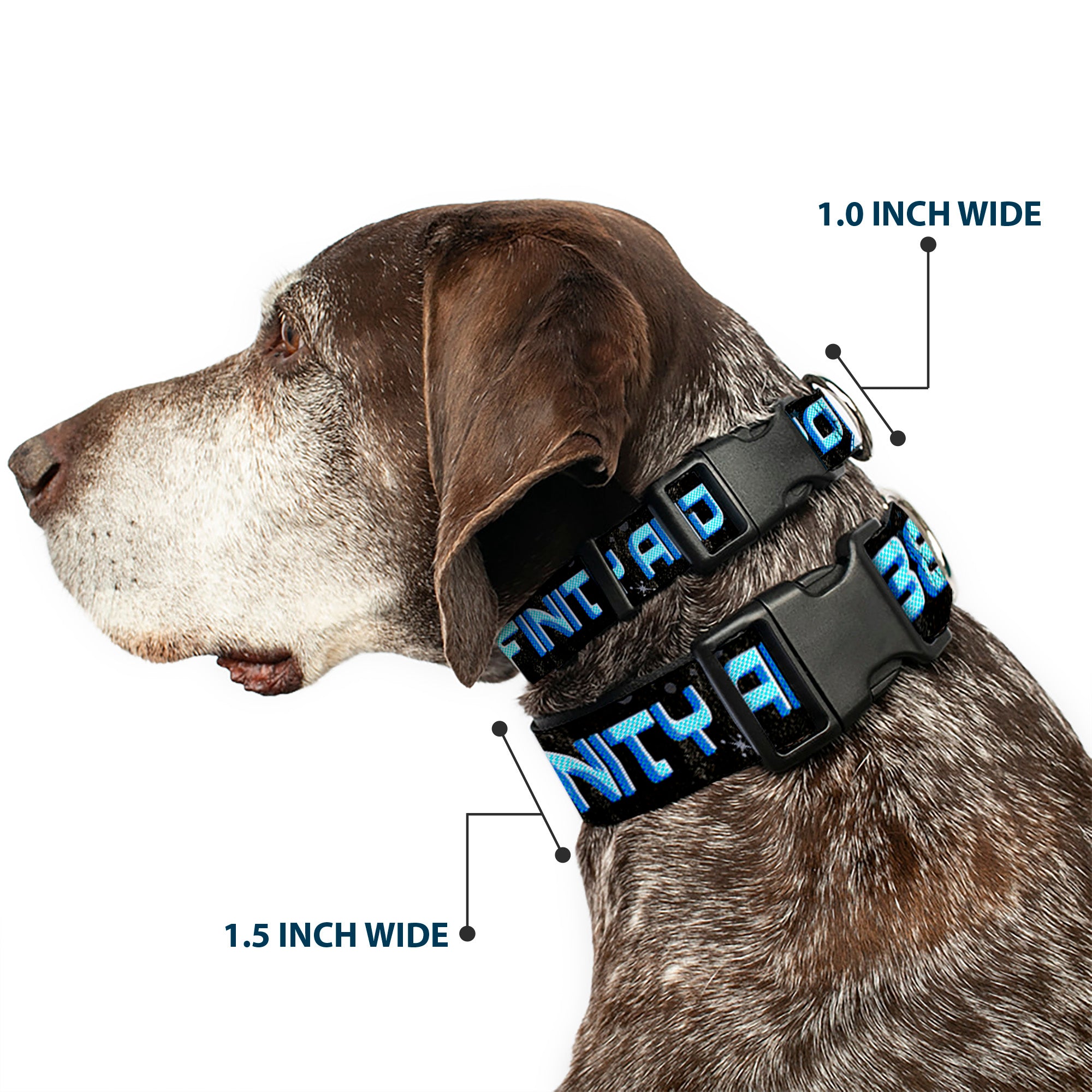 Plastic Clip Collar - Buzz Poses/Stars TO INFINITY AND BEYOND Black/Blues Plastic Clip Collars Disney