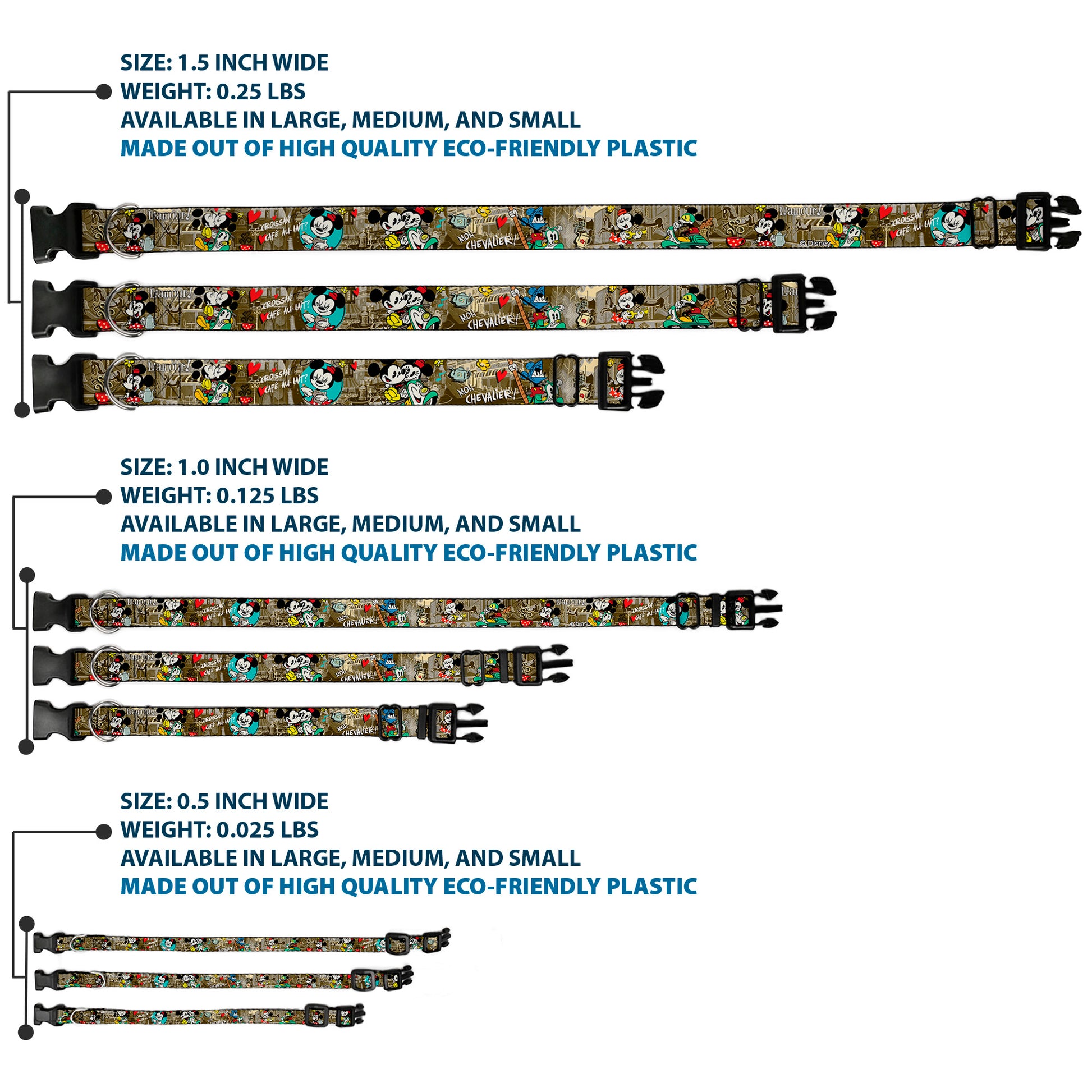 Plastic Clip Collar - Mickey & Minnie Croissant de Triomphe Scenes Plastic Clip Collars Disney
