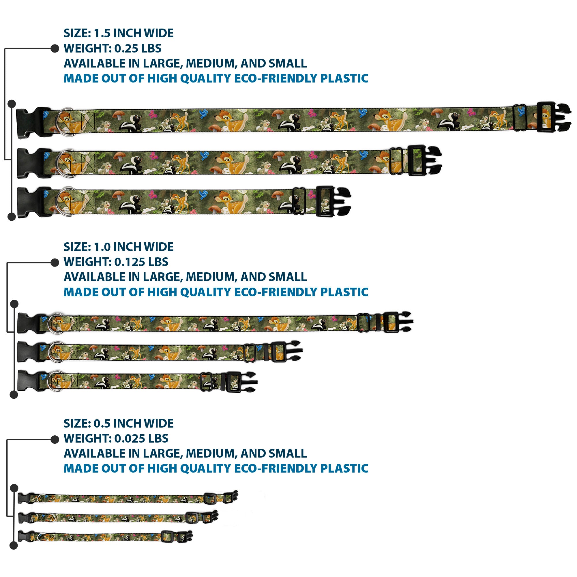 Plastic Clip Collar - Bambi & Friends Scene Plastic Clip Collars Disney