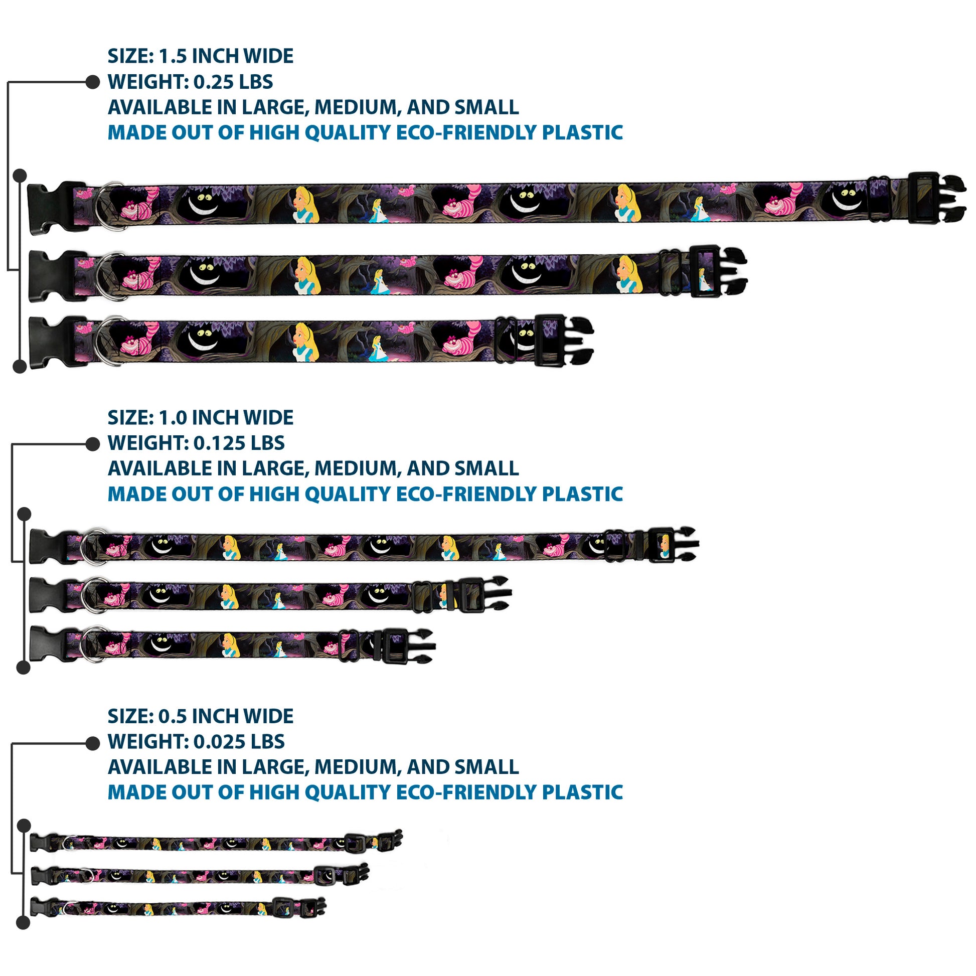 Plastic Clip Collar - Alice & the Cheshire Cat Scenes Plastic Clip Collars Disney