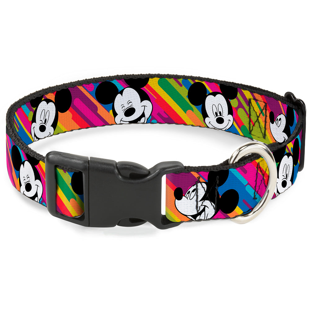 Plastic Clip Collar - Mickey Mouse Expressions Multi Color White/Black Plastic Clip Collars Disney