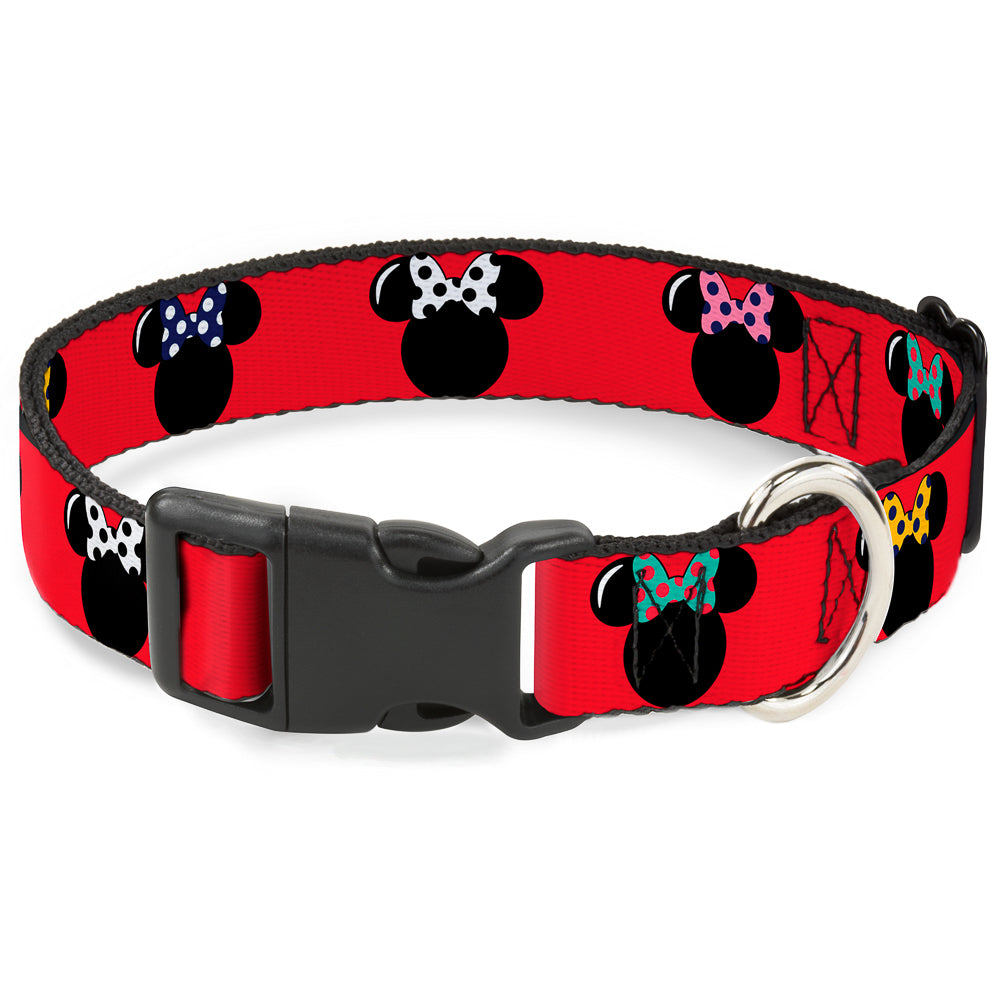 Plastic Clip Collar - Minnie Mouse Silhouette Red/Black/Polka Dot Plastic Clip Collars Disney