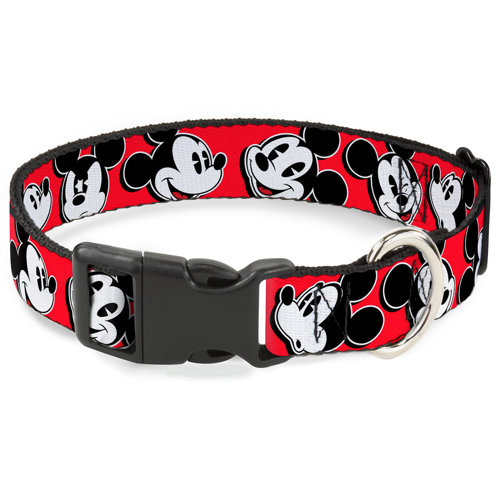 Plastic Clip Collar - Mickey Mouse Expressions Red/Black/White Plastic Clip Collars Disney