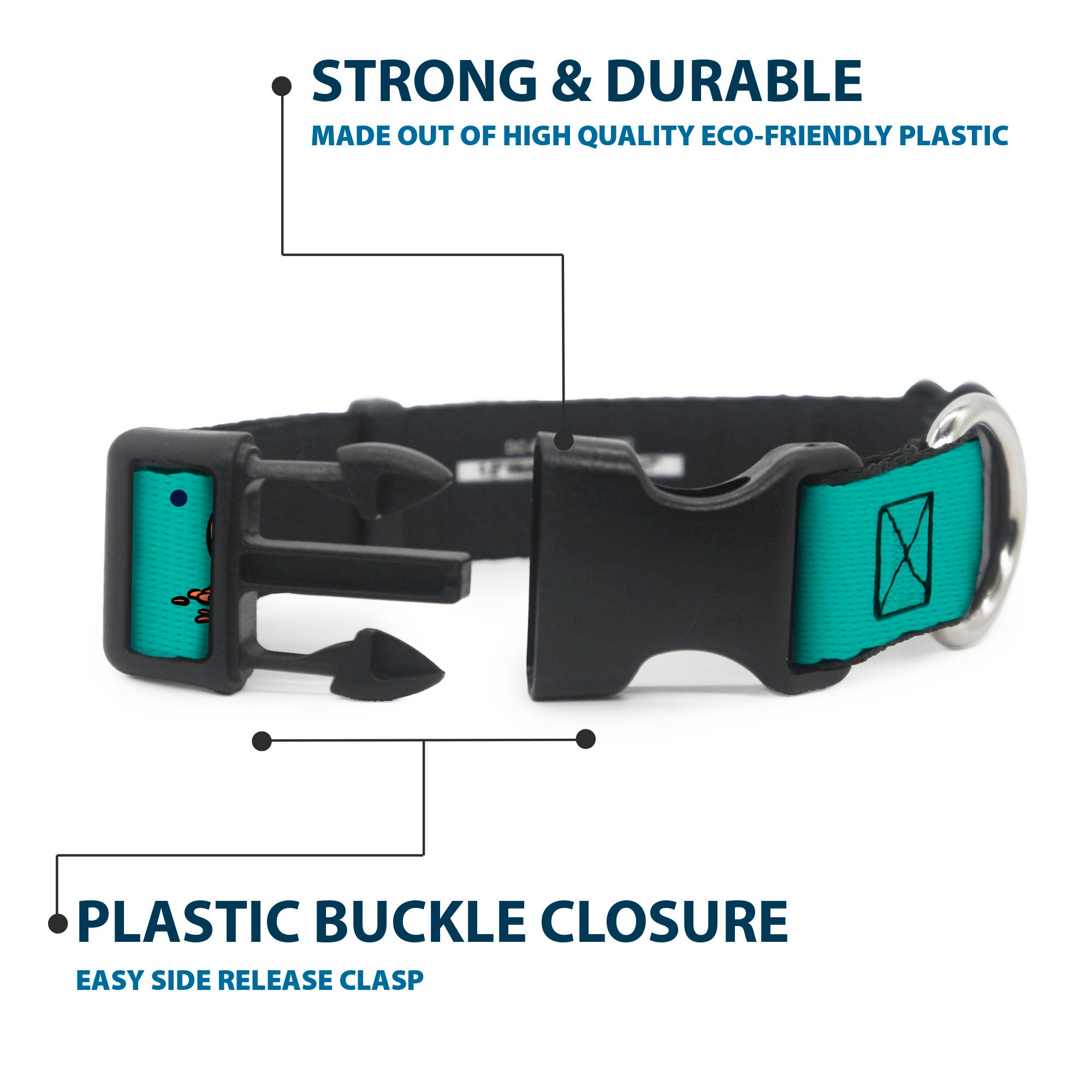 Plastic Clip Collar - Finding Nemo Fish and Under Sea Treasures Aqua Blue Plastic Clip Collars Disney