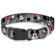 Plastic Clip Collar - Mickey & Minnie Peek-a-Boo Expressions Swirl Black/White Plastic Clip Collars Disney