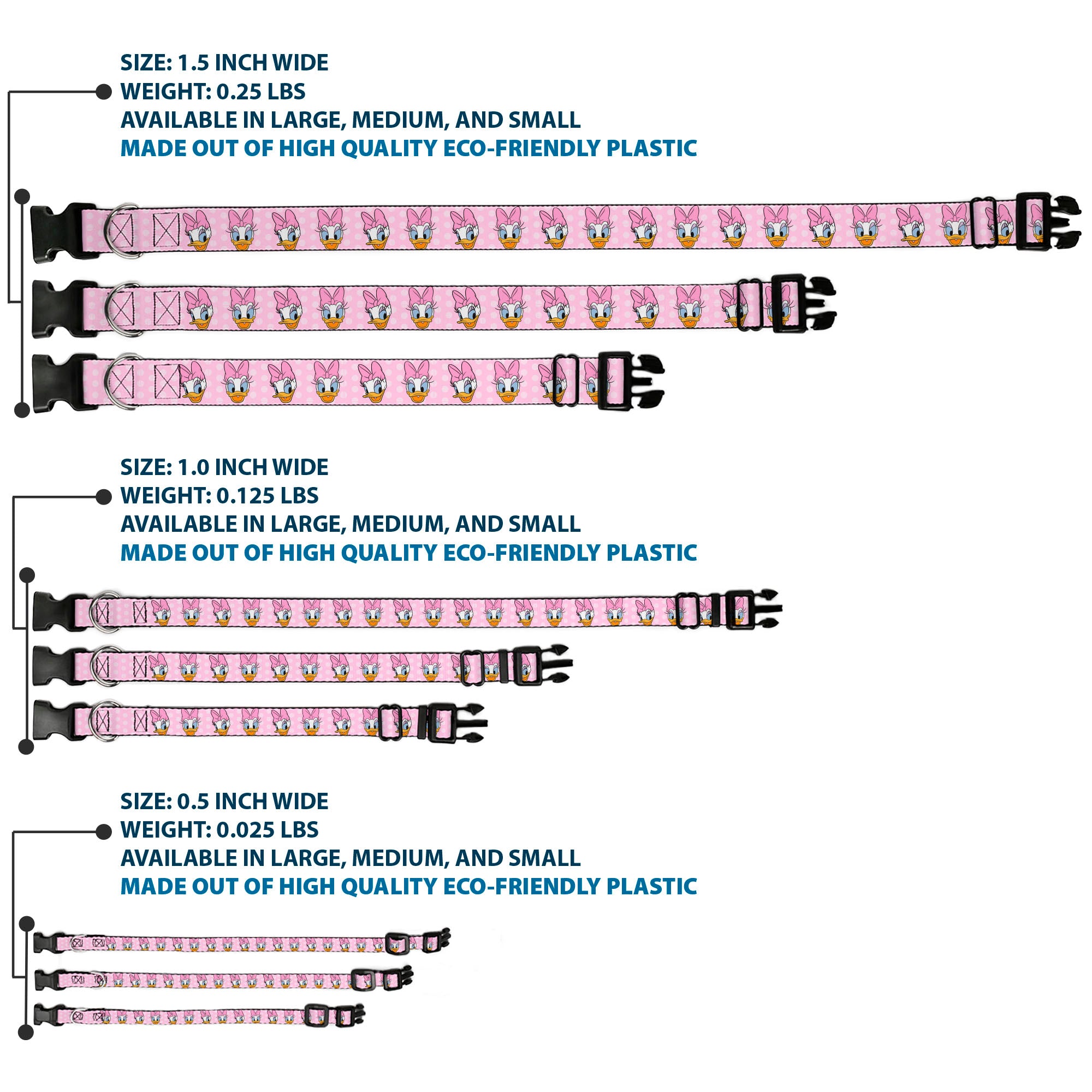 Plastic Clip Collar - Christmas Holiday Disney Santa Hat Characters Red Plastic Clip Collars Disney