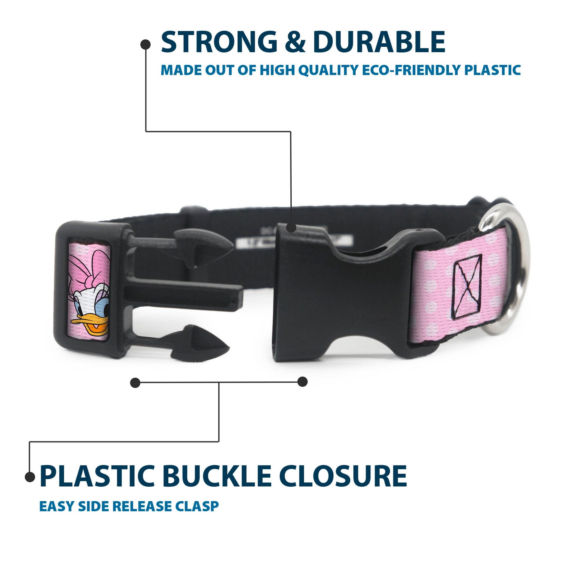 Plastic Clip Collar - Christmas Holiday Disney Santa Hat Characters Red Plastic Clip Collars Disney