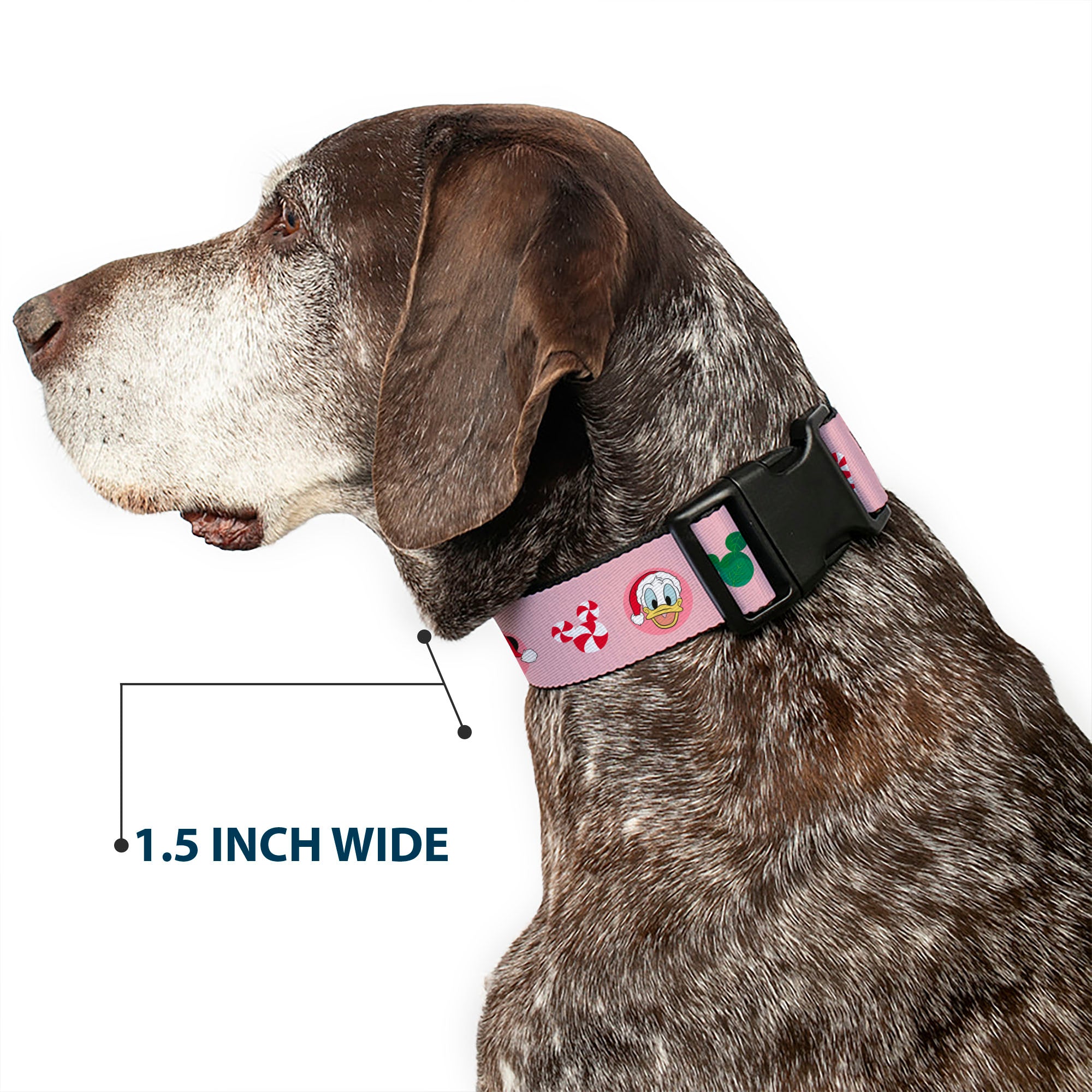 Plastic Clip Collar - Christmas Holiday Mickey Donald and Goofy Faces and Icons Pink Plastic Clip Collars Disney