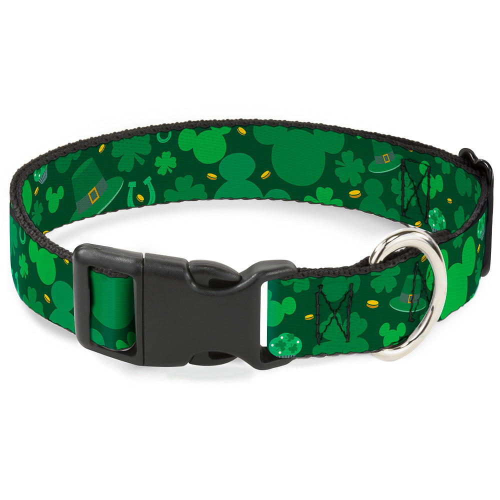 Plastic Clip Collar - St. Patrick's Day Mickey Collage Greens Plastic Clip Collars Disney