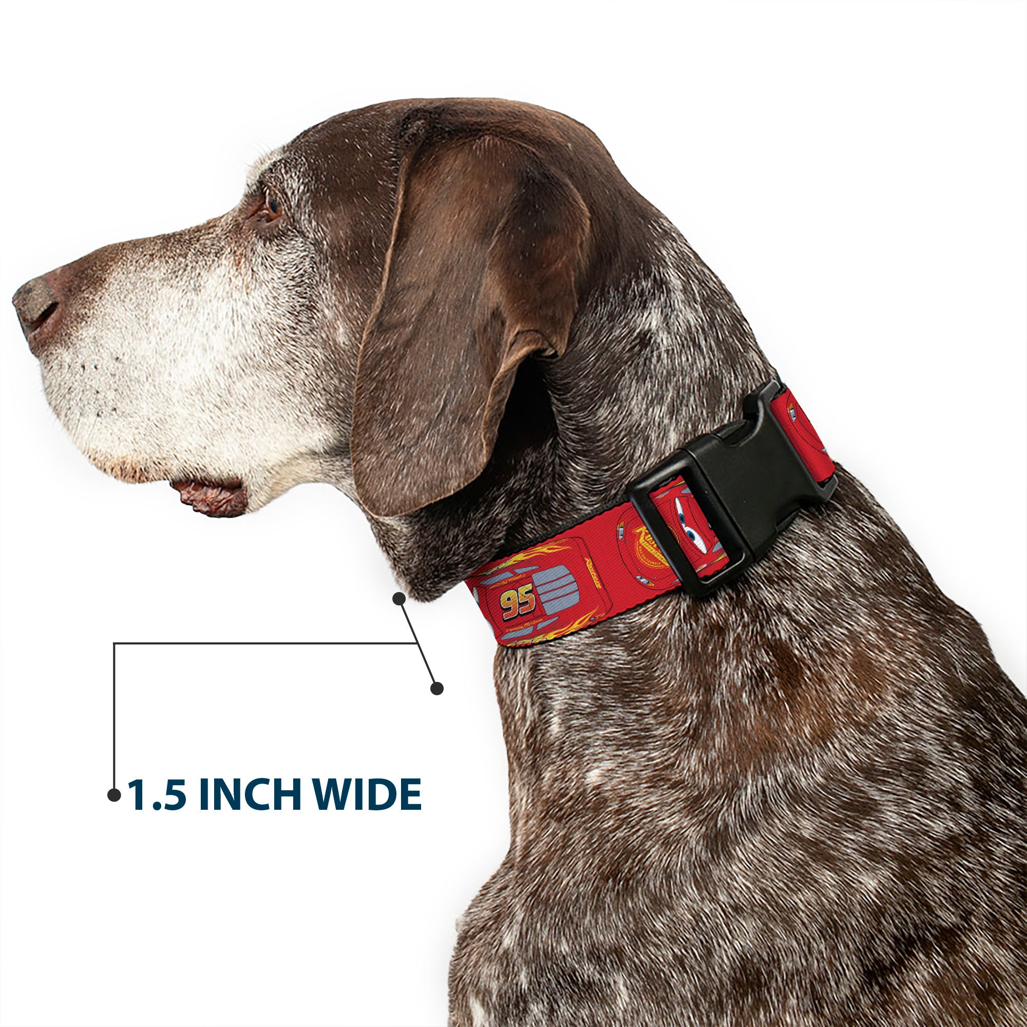 Plastic Clip Collar - Cars Lightning McQueen Aerial View Red