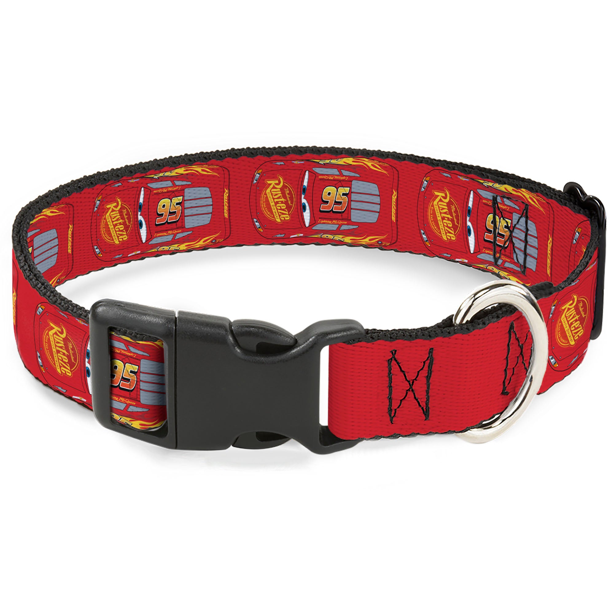 Plastic Clip Collar - Cars Lightning McQueen Aerial View Red