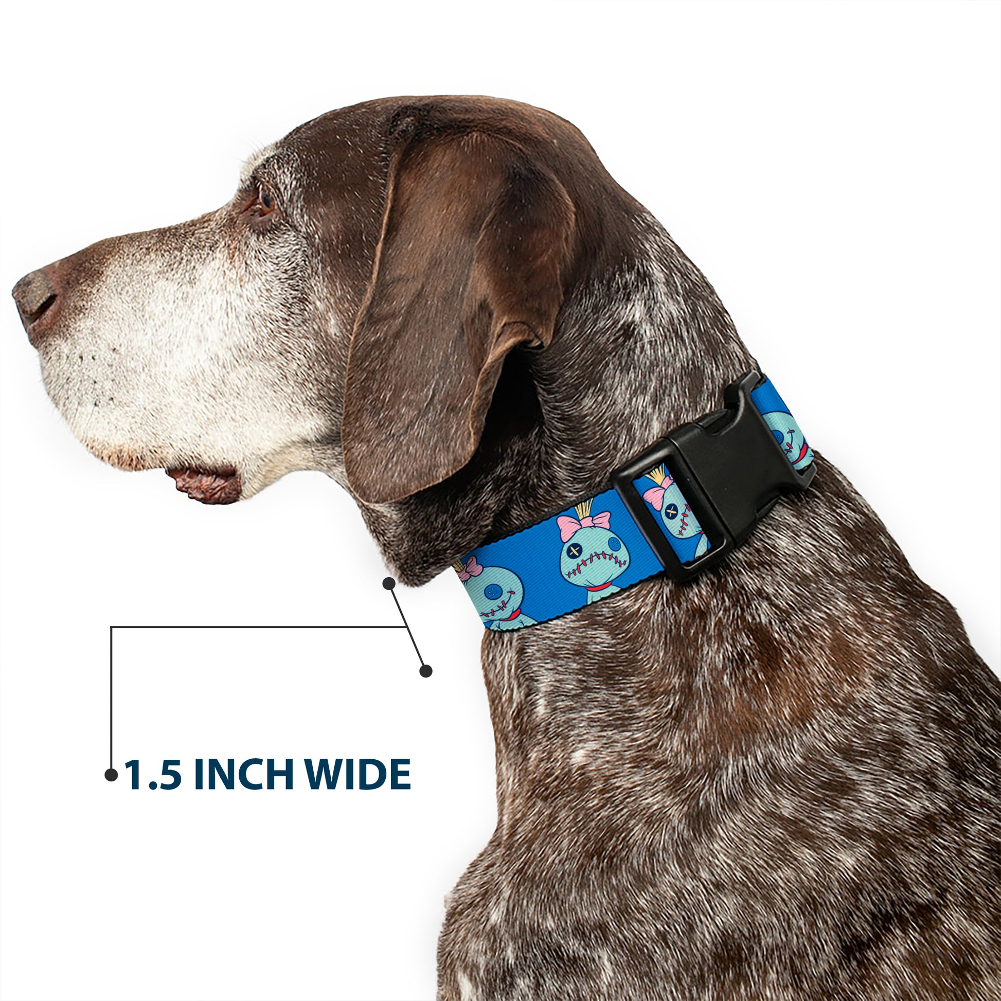 Plastic Clip Collar - Lilo and Stitch Scrump Poses Blue Plastic Clip Collars Disney