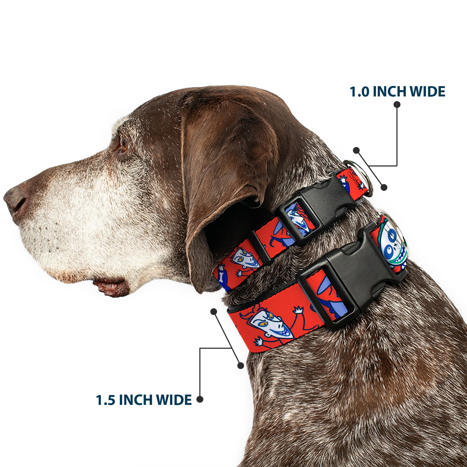 Plastic Clip Collar - The Nightmare Before Christmas Lock Stock and Barrel Group Pose Red Plastic Clip Collars Disney