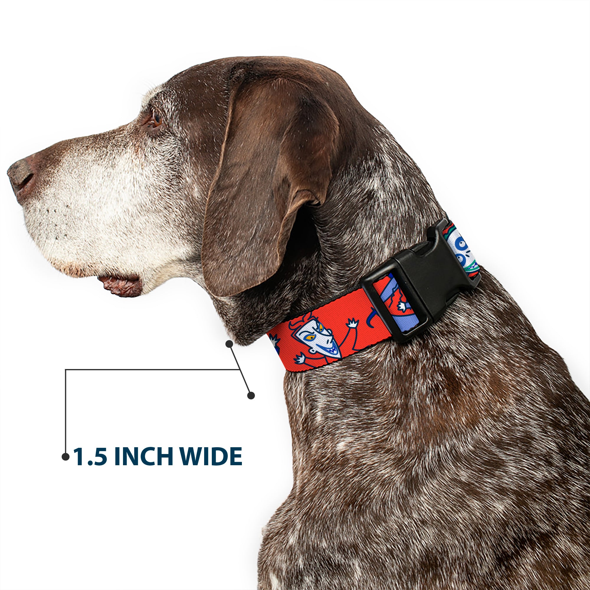 Plastic Clip Collar - The Nightmare Before Christmas Lock Stock and Barrel Group Pose Red Plastic Clip Collars Disney