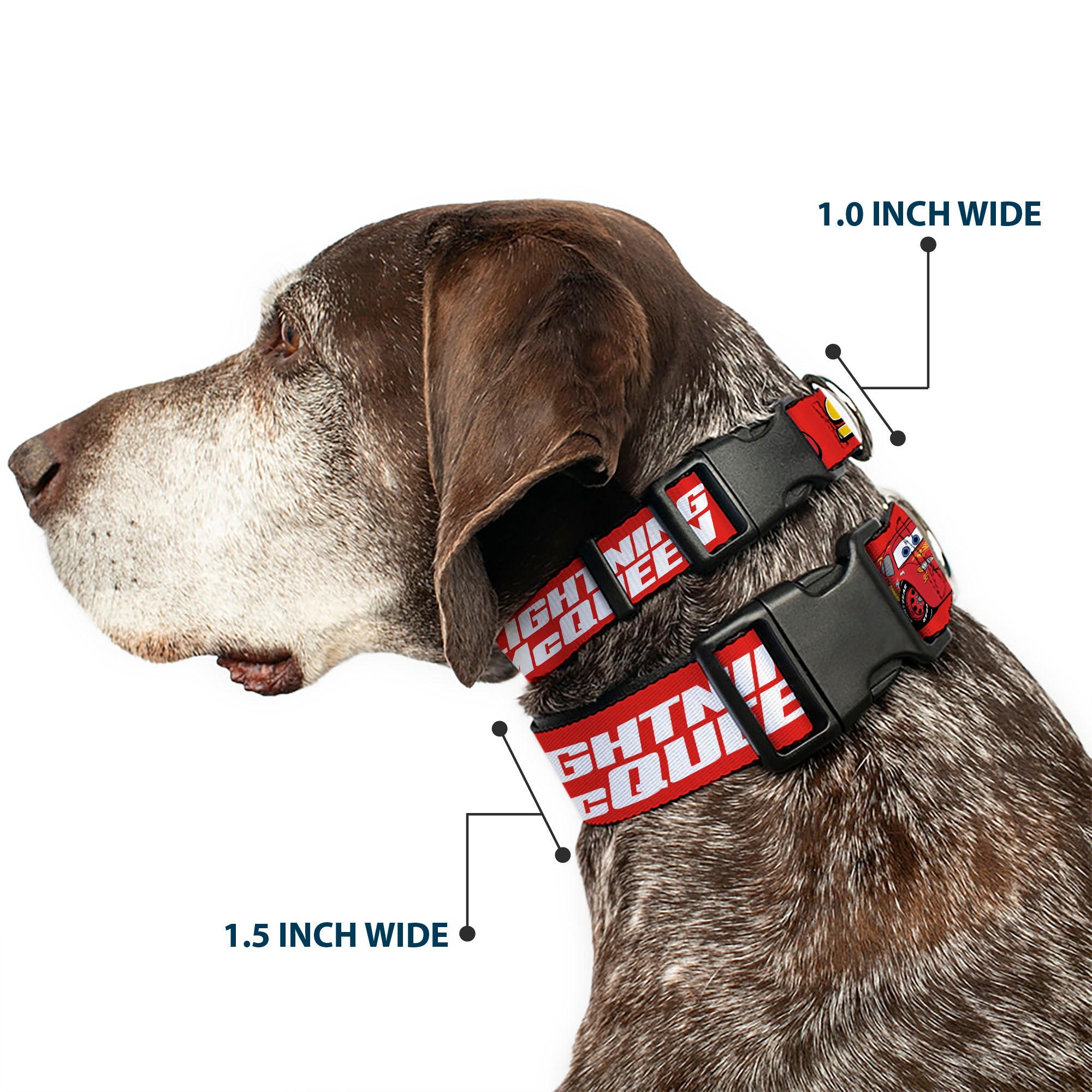 Plastic Clip Collar - Cars 95 LIGHTNING MCQUEEN Text and Pose Red