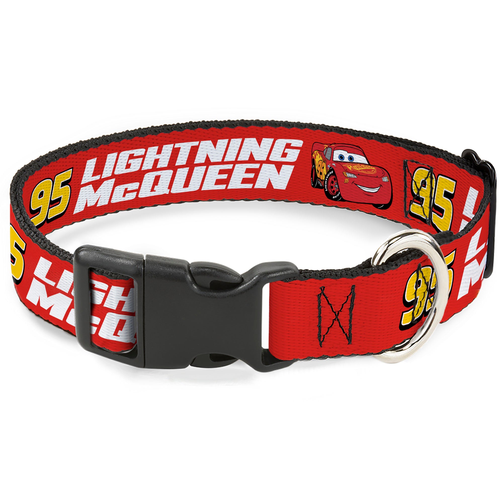 Plastic Clip Collar - Cars 95 LIGHTNING MCQUEEN Text and Pose Red