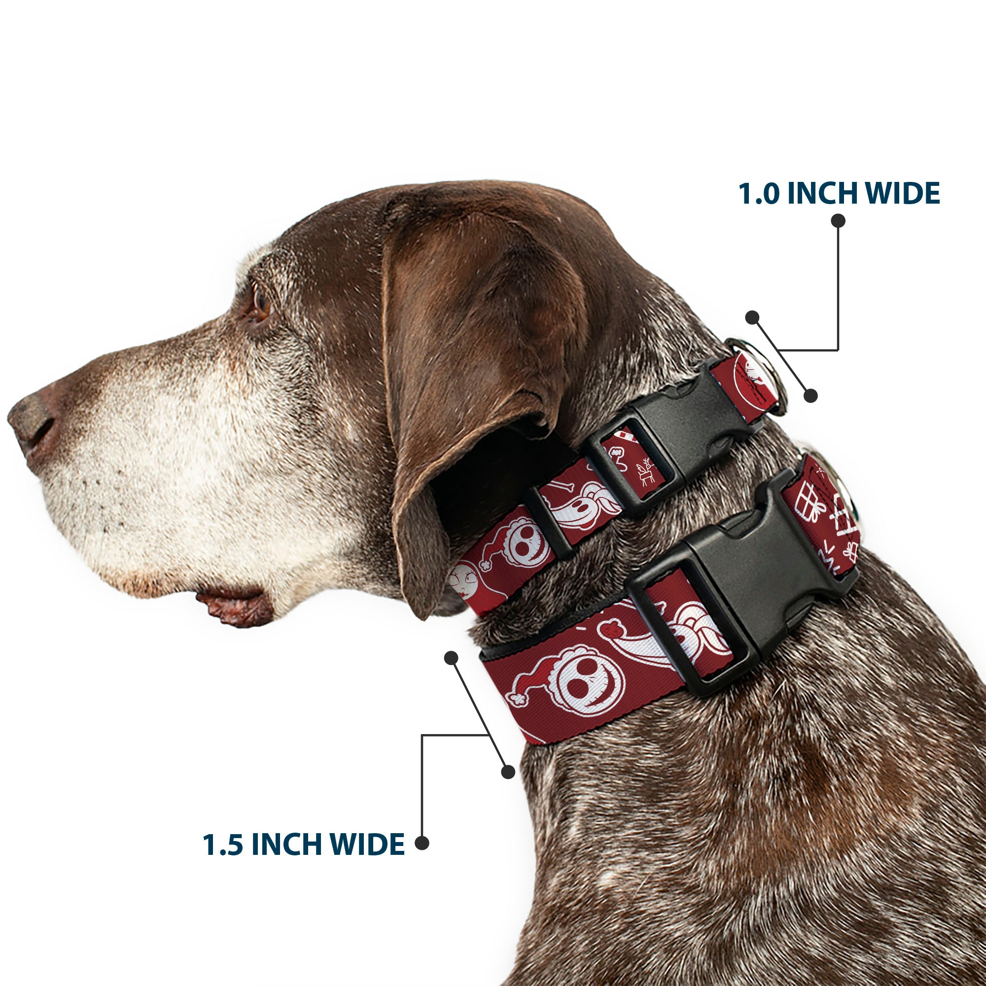 Plastic Clip Collar - The Nightmare Before Christmas Icons Collage Burgundy/Reds