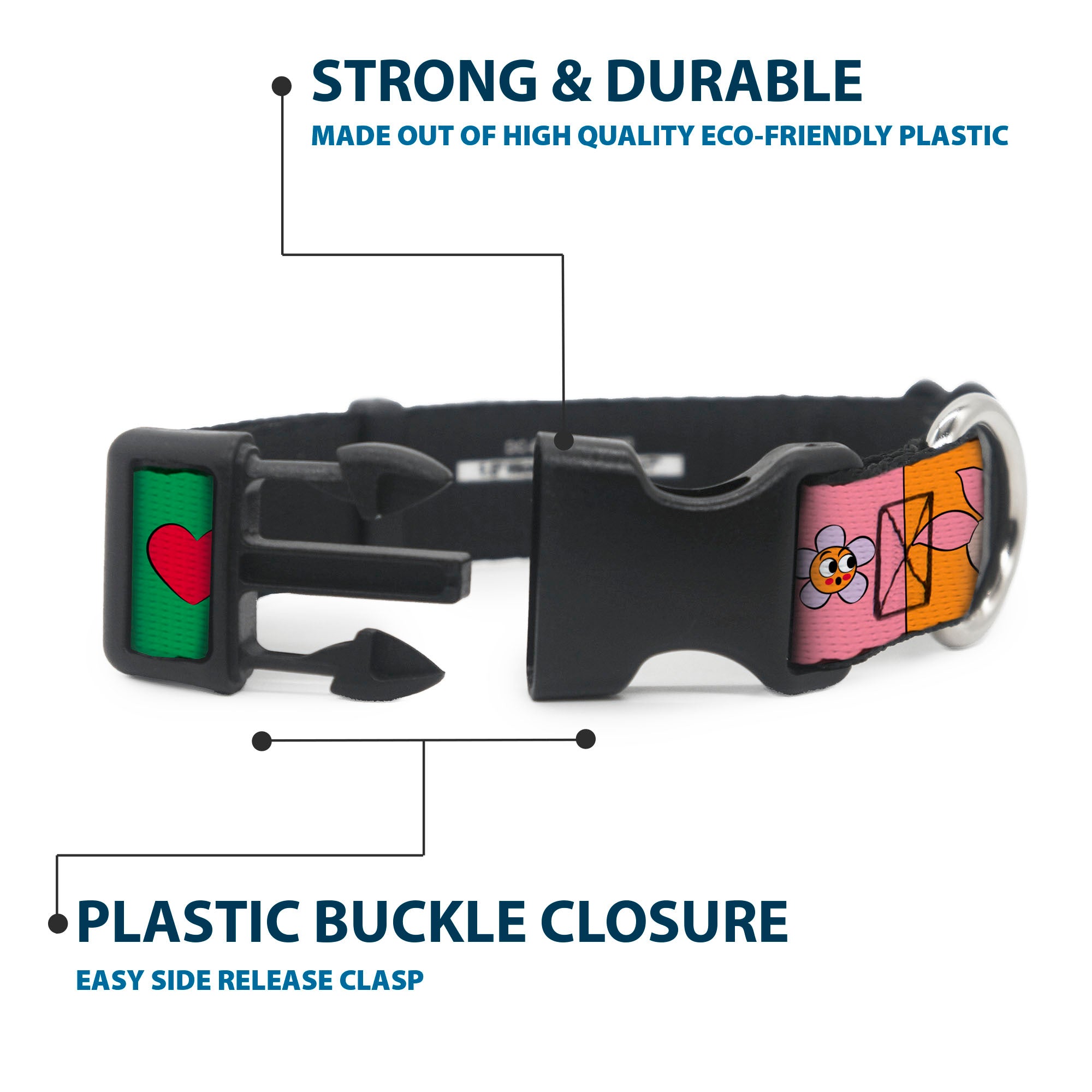Plastic Clip Collar - Winnie the Pooh and Friends and Icons Blocks Multi Color