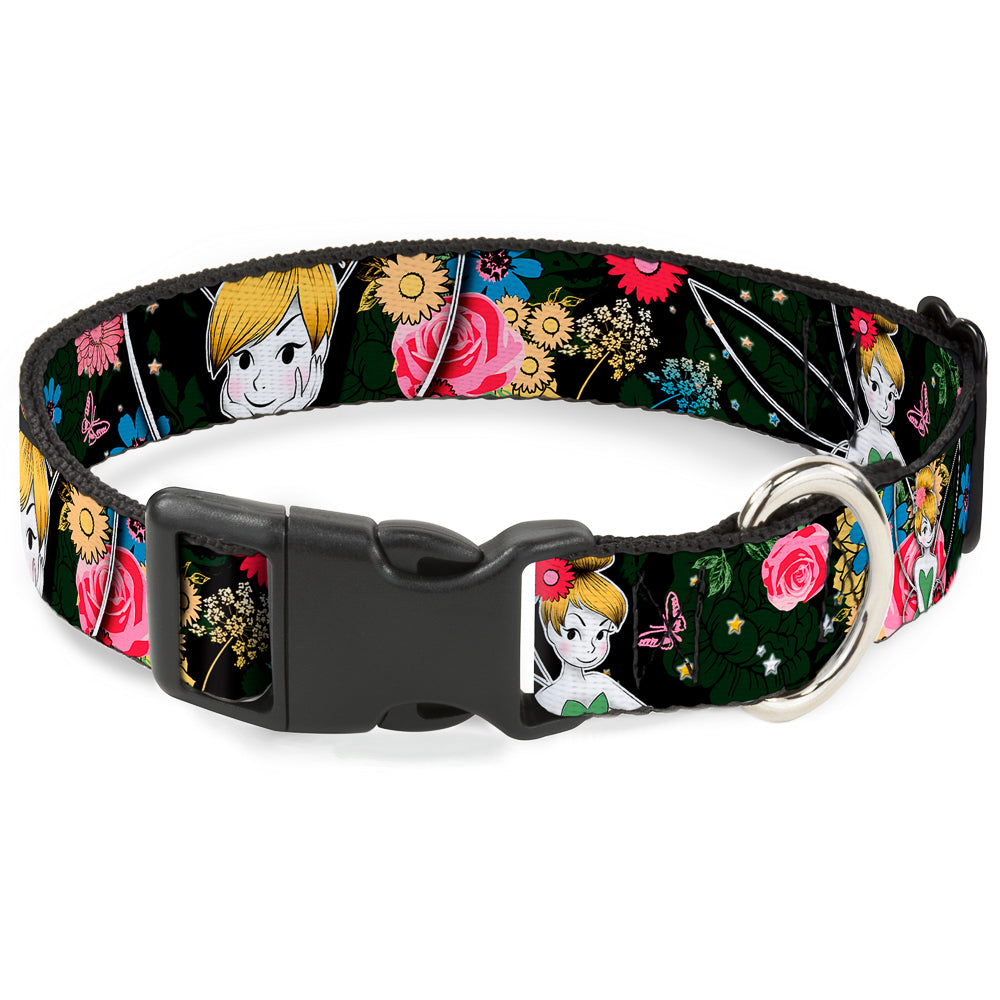 Plastic Clip Collar - Tinker Bell Poses/Sleeping Floral Collage Plastic Clip Collars Disney