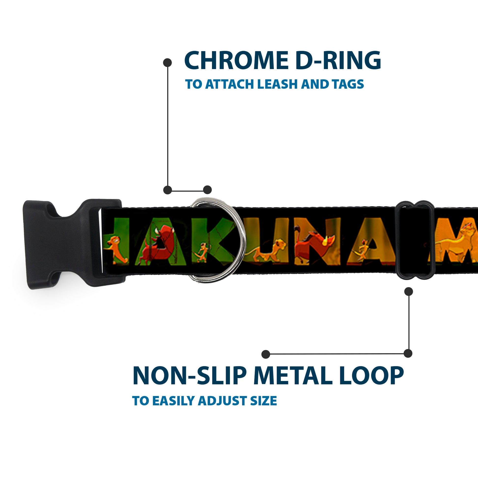 Plastic Clip Collar - HAKUNA MATATA Black/Lion King Scenes Plastic Clip Collars Disney