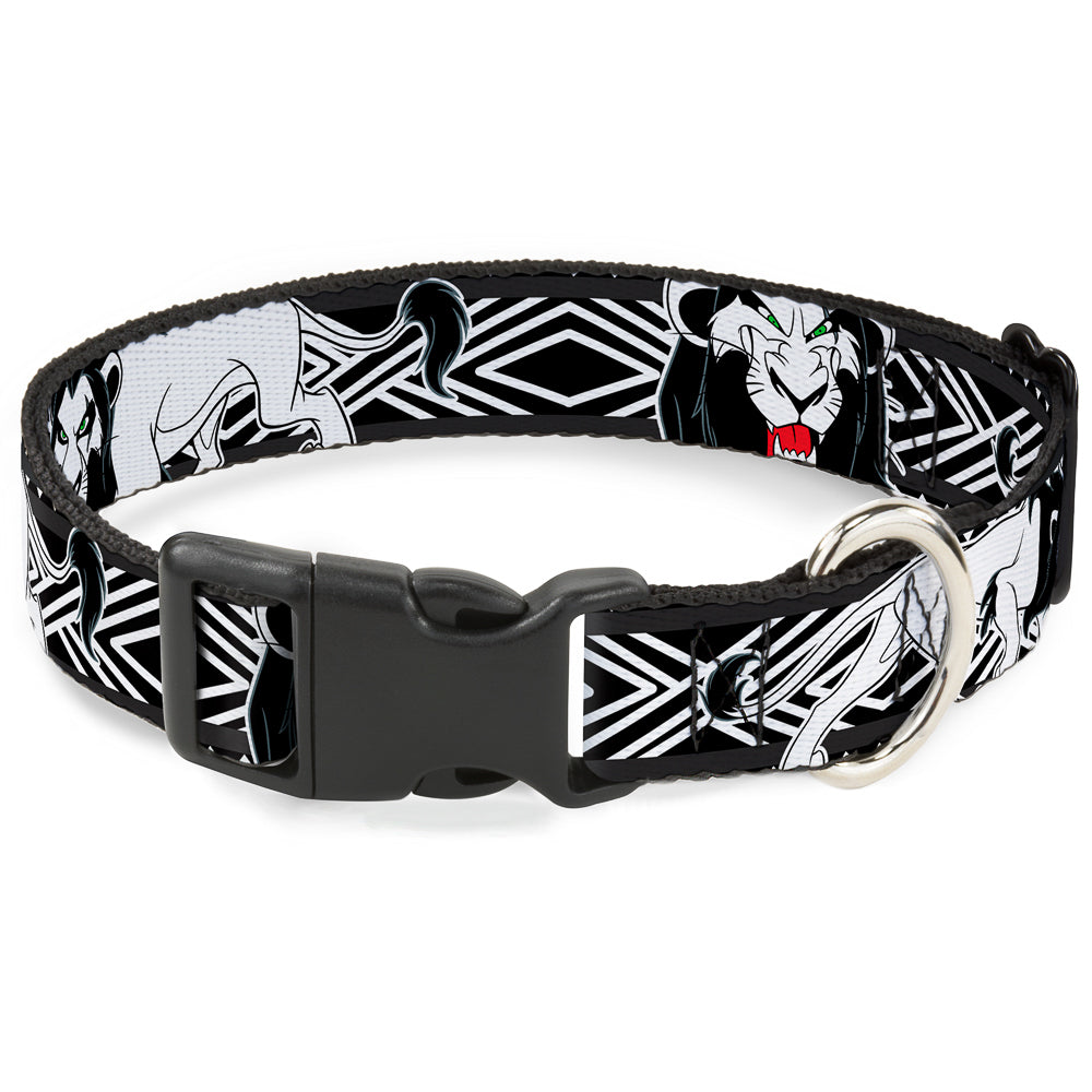 Plastic Clip Collar - Lion King Scar Poses White/Black Plastic Clip Collars Disney