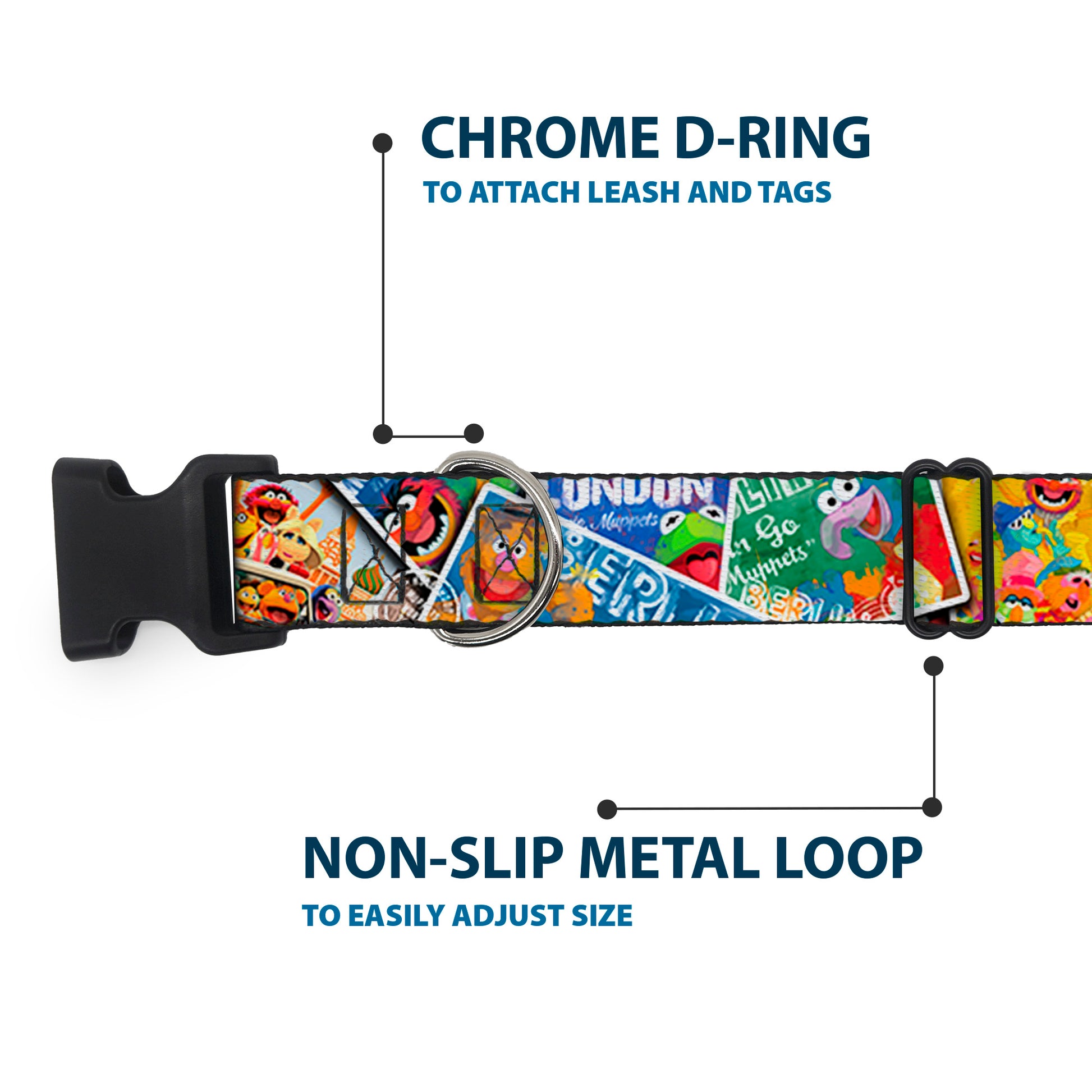 Plastic Clip Collar - Muppets Postage Stamps Stacked Plastic Clip Collars Disney