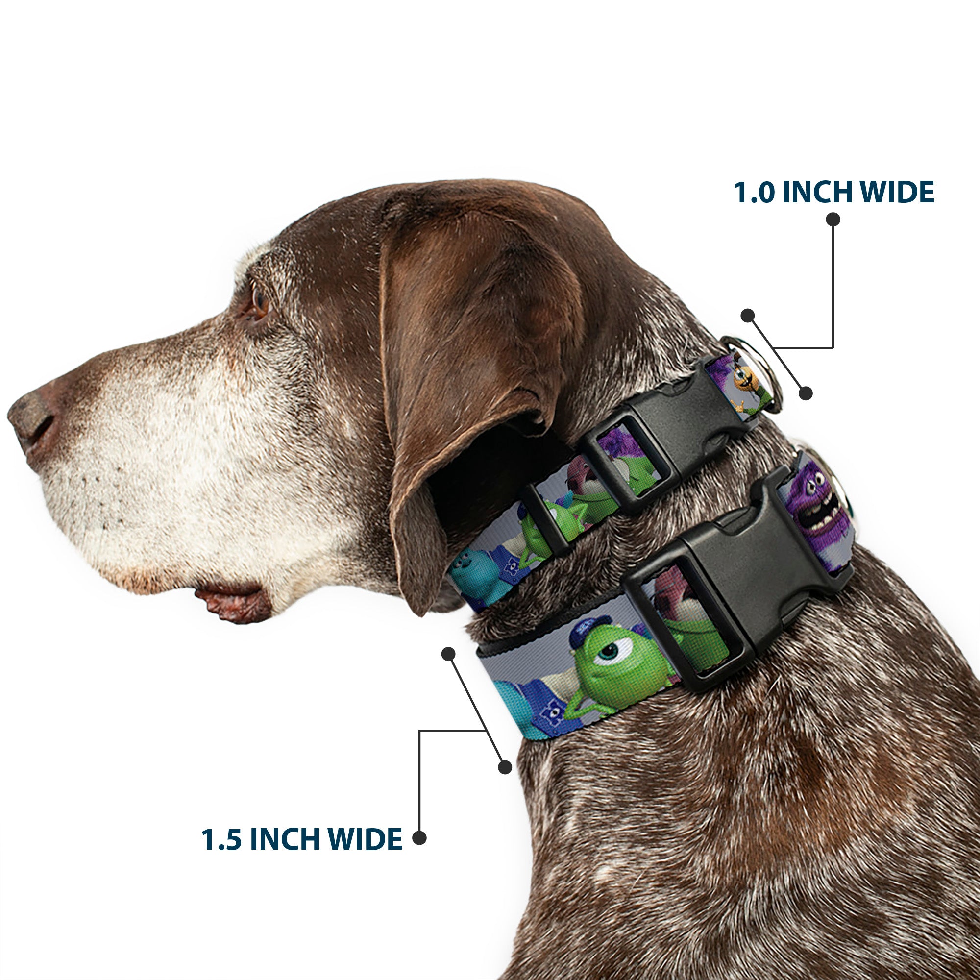 Plastic Clip Collar - Monsters University Character Lineup Gray Plastic Clip Collars Disney