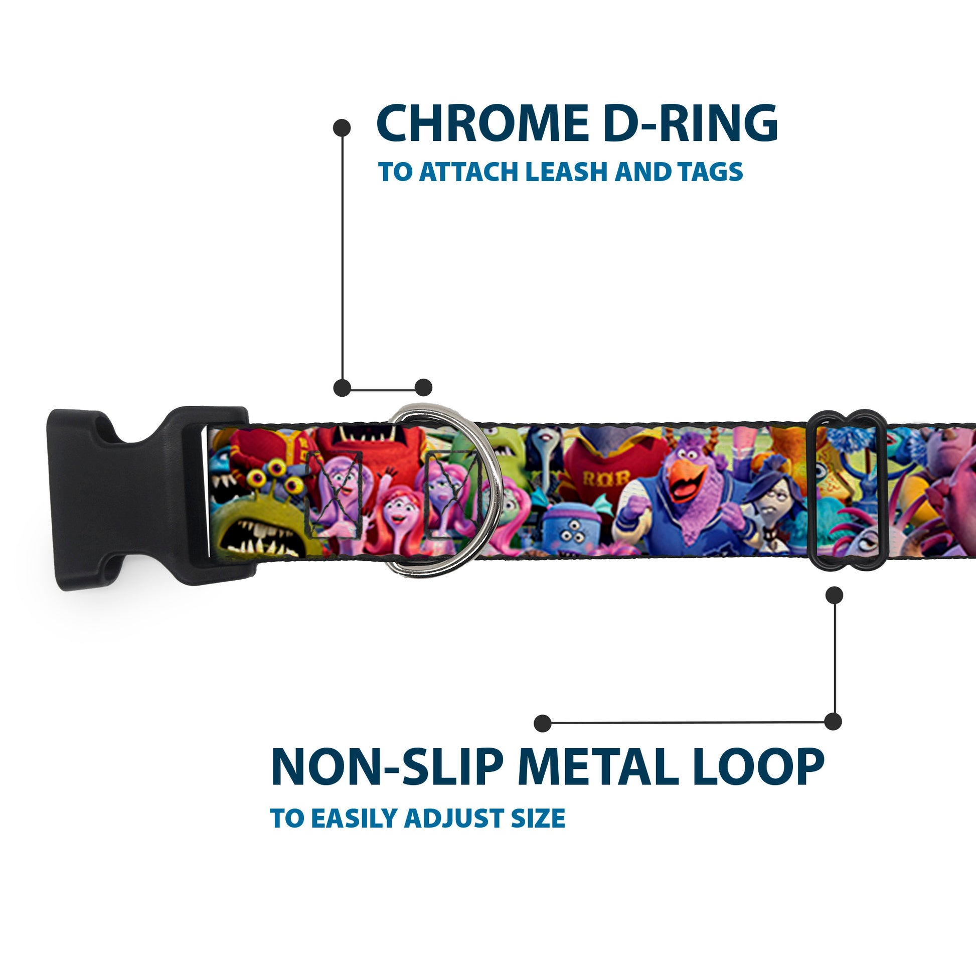 Plastic Clip Collar - Monsters University Monsters Stacked Plastic Clip Collars Disney