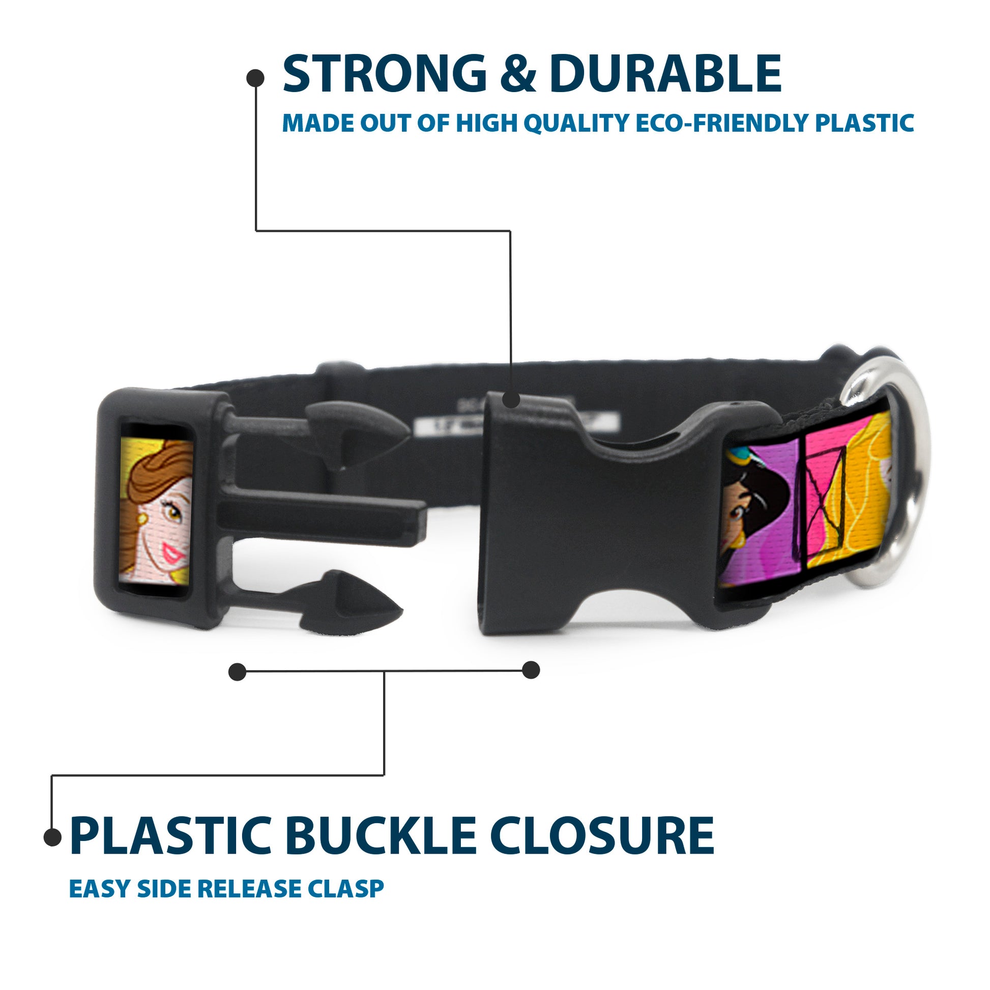 Plastic Clip Collar - Disney Princess Blocks Plastic Clip Collars Disney