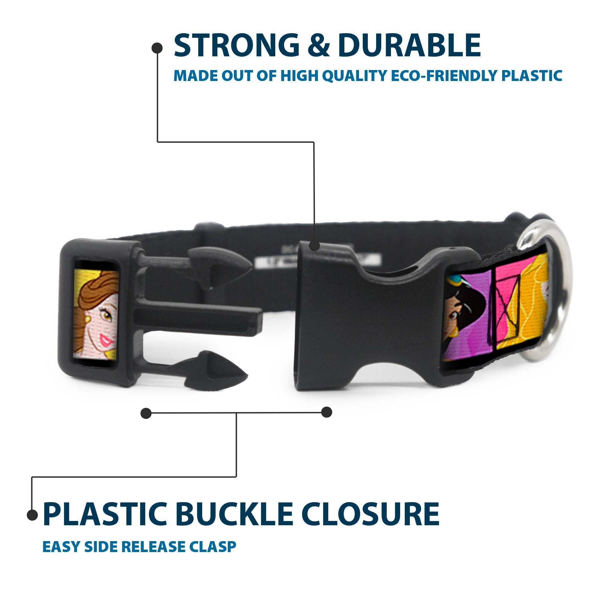 Plastic Clip Collar - Disney Princess Blocks Plastic Clip Collars Disney