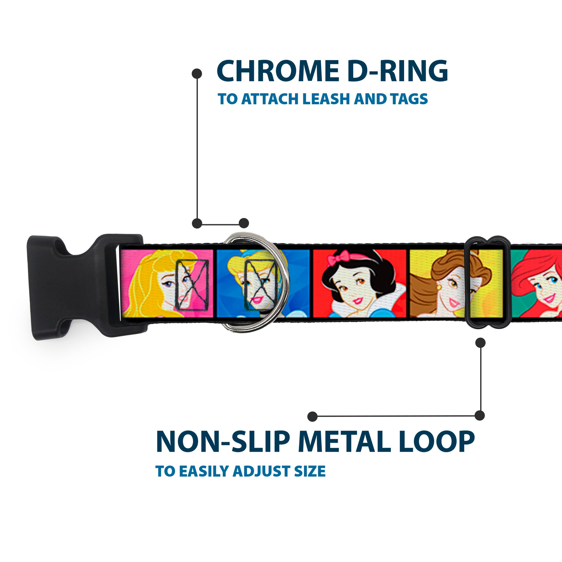 Plastic Clip Collar - Disney Princess Blocks Plastic Clip Collars Disney