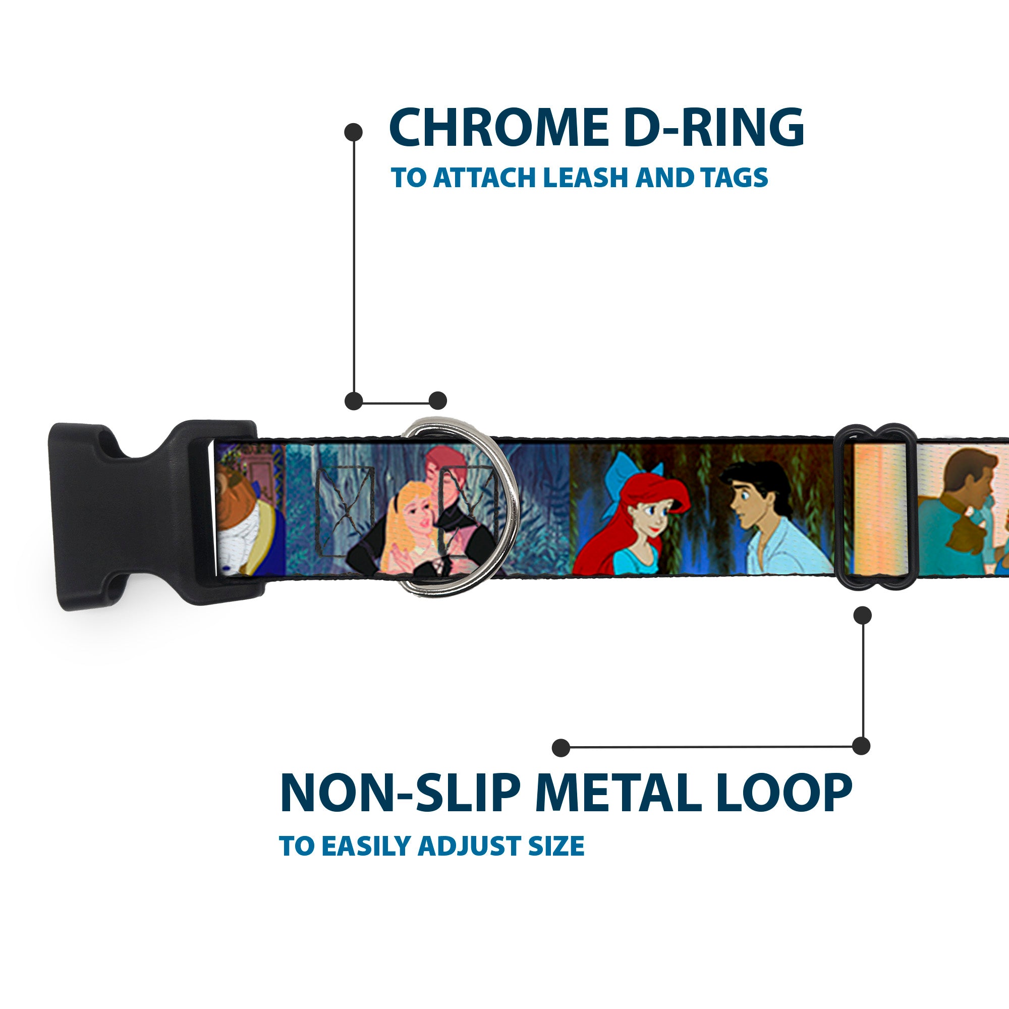 Plastic Clip Collar - Disney Princess Scenes Framed Plastic Clip Collars Disney