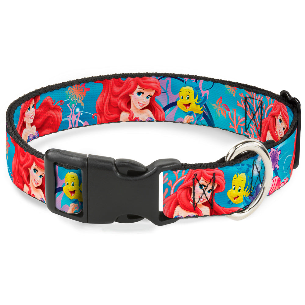 Plastic Clip Collar - Ariel & Flounder Vivid Underwater Poses Plastic Clip Collars Disney