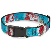 Plastic Clip Collar - ARIEL Sketch Poses Blues/Lavender Plastic Clip Collars Disney