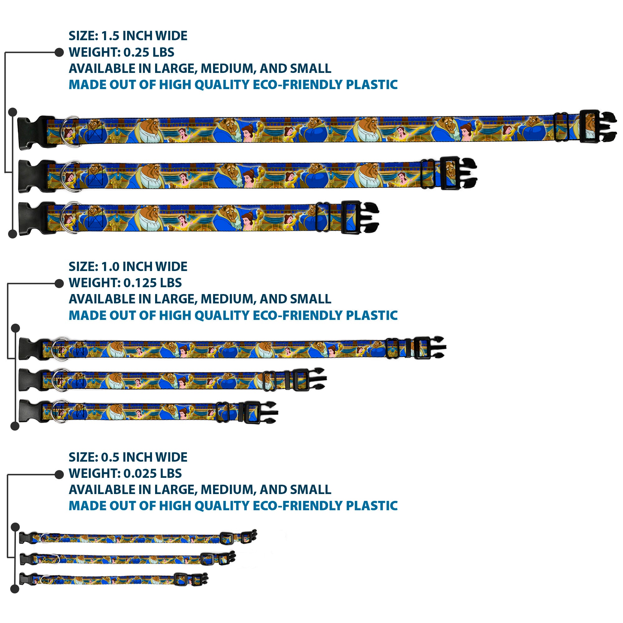 Plastic Clip Collar - Beast & Belle Ball Scene Poses Plastic Clip Collars Disney