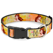 Plastic Clip Collar - Belle Poses/Enchanted Rose/Story Script Yellow/Pinks Plastic Clip Collars Disney