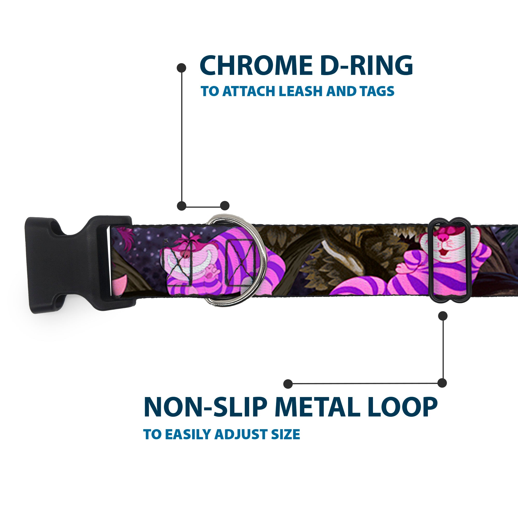 Plastic Clip Collar - Cheshire Cat Tree Poses Plastic Clip Collars Disney