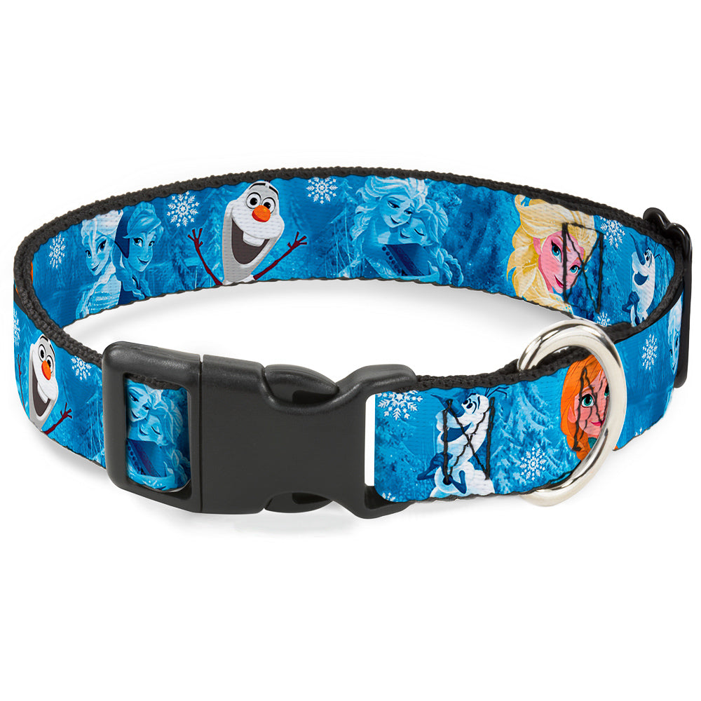 Plastic Clip Collar - Frozen Character Poses Blues Plastic Clip Collars Disney