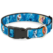 Plastic Clip Collar - Frozen Character Poses Blues Plastic Clip Collars Disney