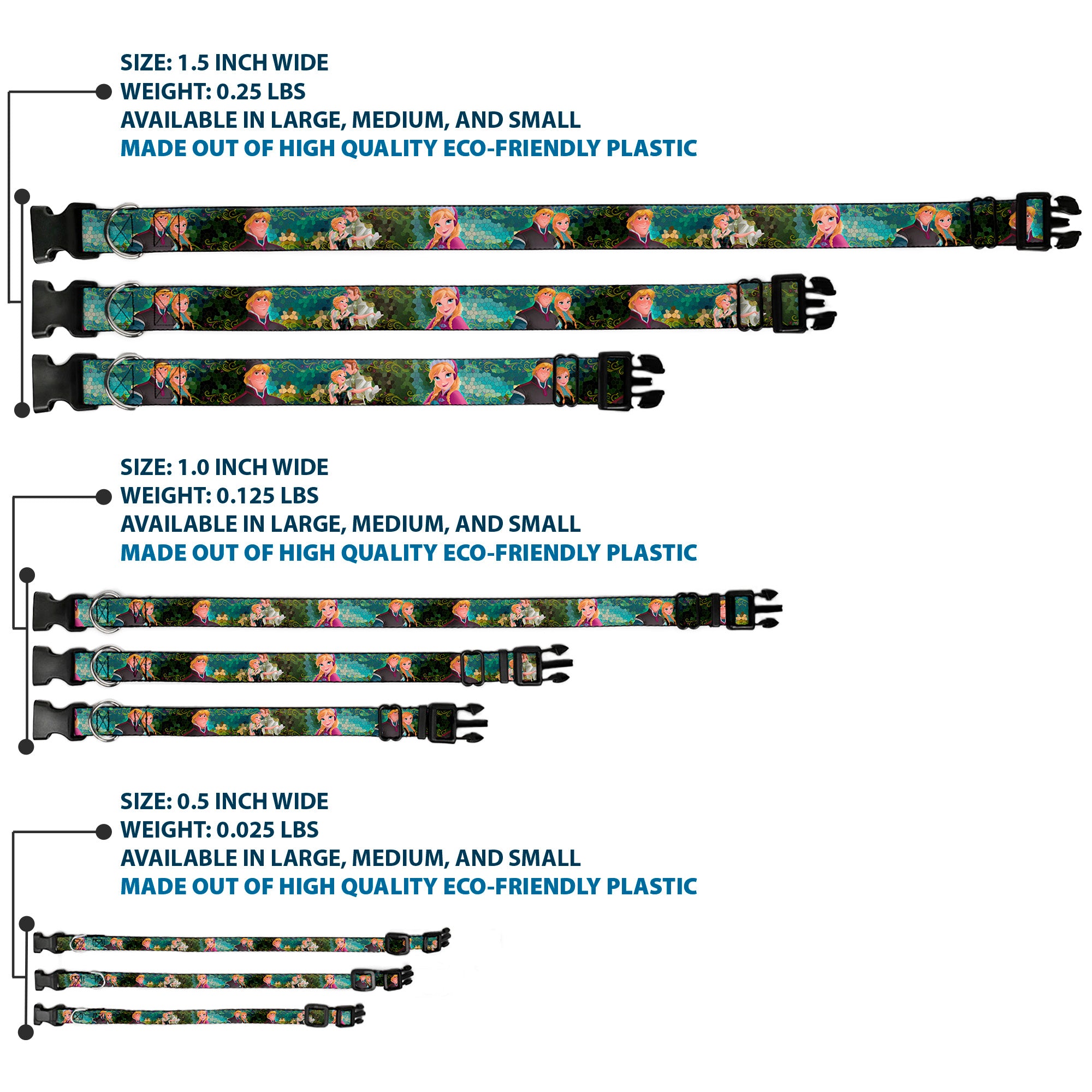 Plastic Clip Collar - Anna & Hans/Anna & Kristoff Poses Plastic Clip Collars Disney